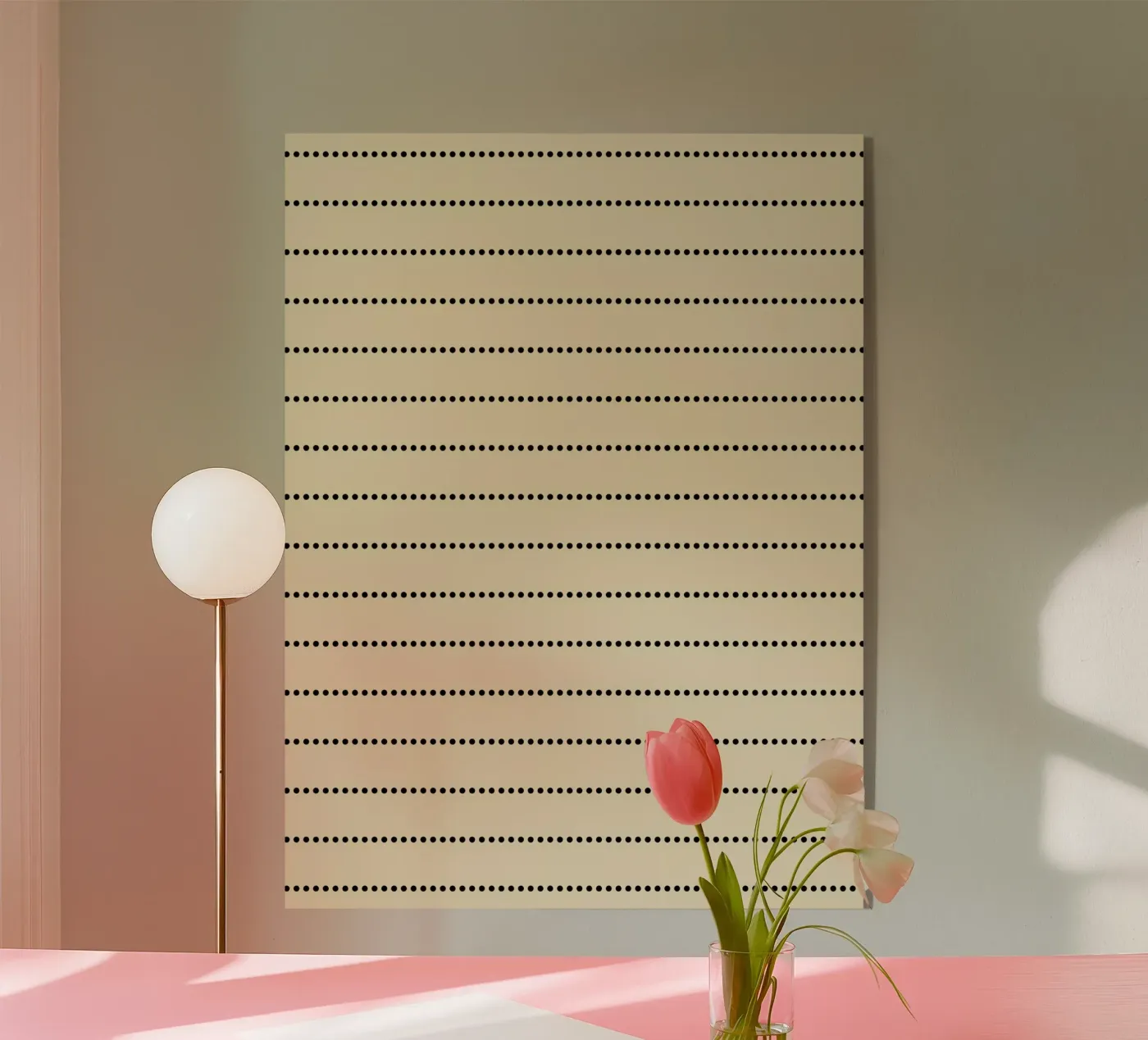 Minimal Scandinavian Basic Dotted Stripes | Black on Beige plexiglas de Beauty in Simplicity