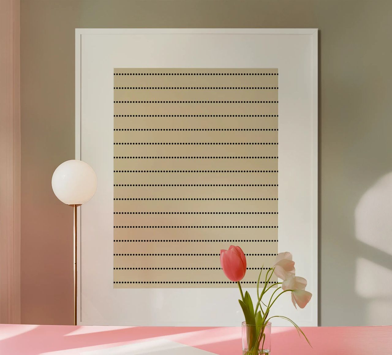 Minimal Scandinavian Basic Strisce a pois | Nero su Beige poster da Beauty in Simplicity
