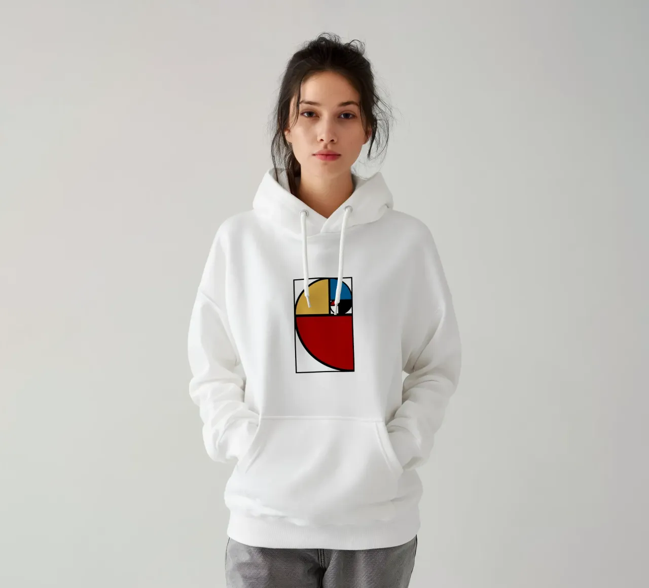 Rapporto aureo Fibonacci felpa con cappuccio da Mariel Toigo