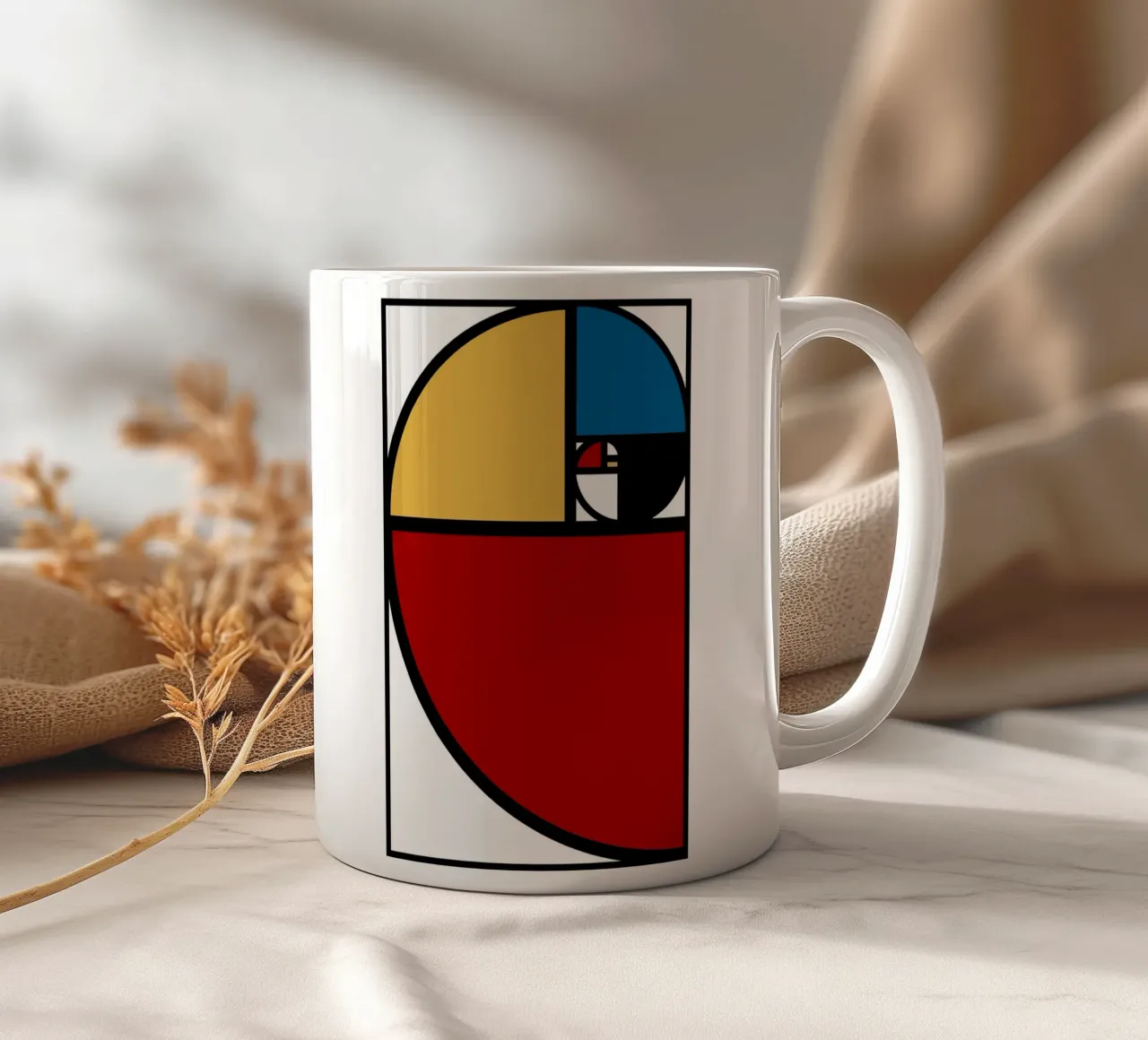 Rapporto aureo Fibonacci tazza in ceramica da Mariel Toigo