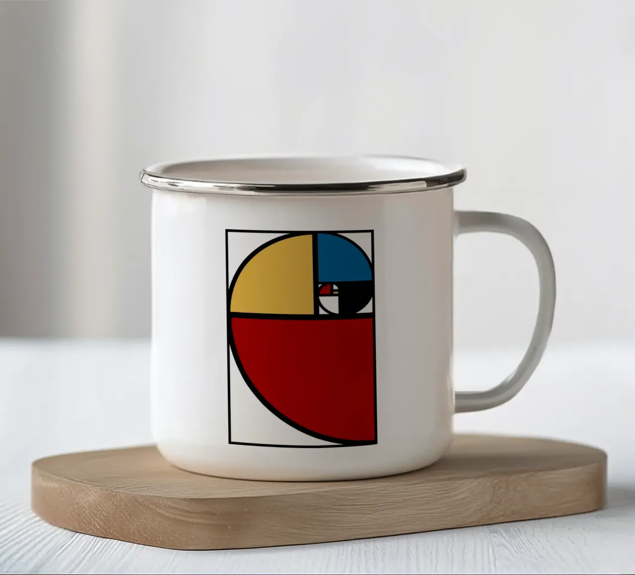 Gulden Snede Fibonacci emaille mok van Mariel Toigo