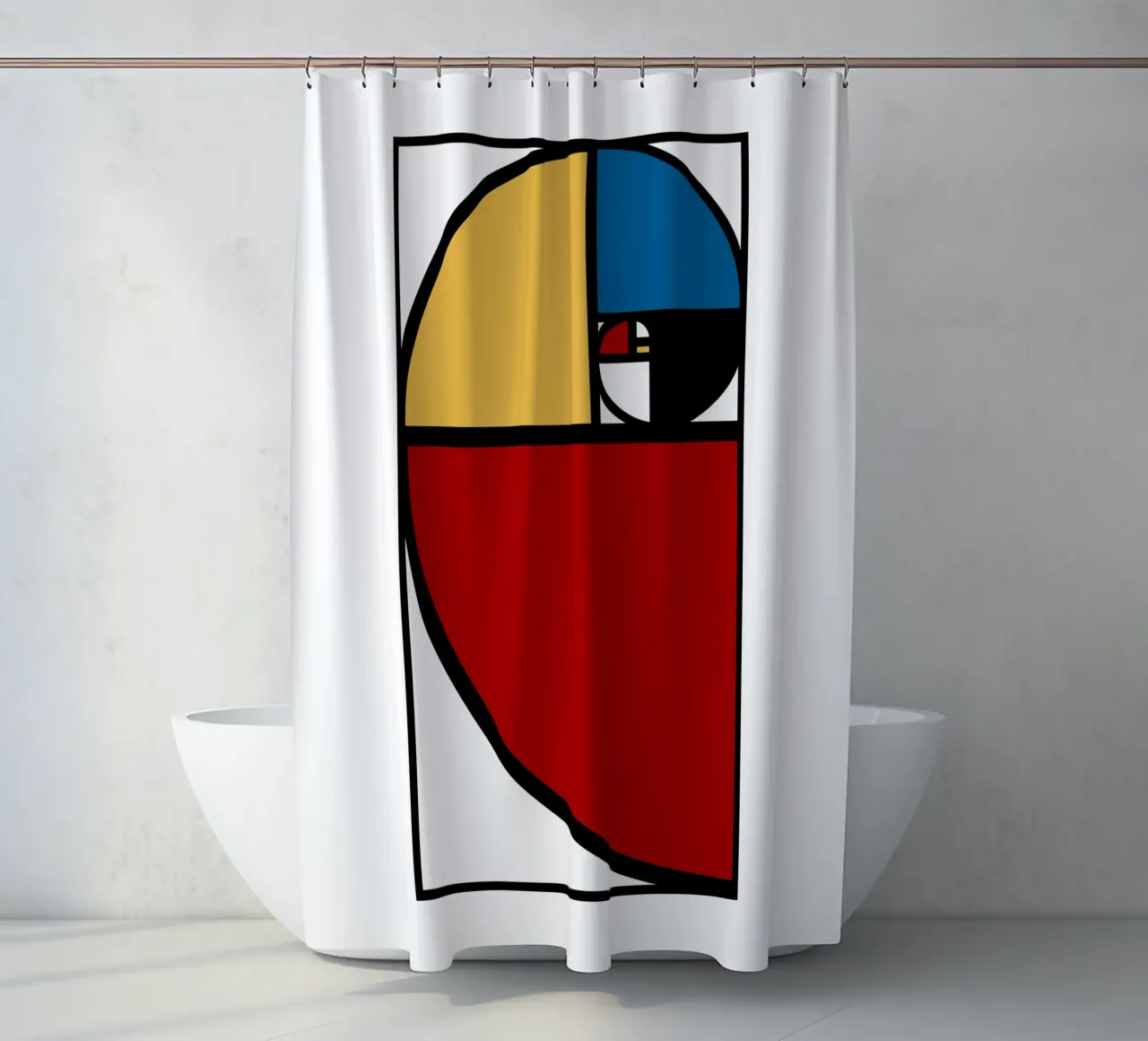 Rapporto aureo Fibonacci tenda da doccia da Mariel Toigo