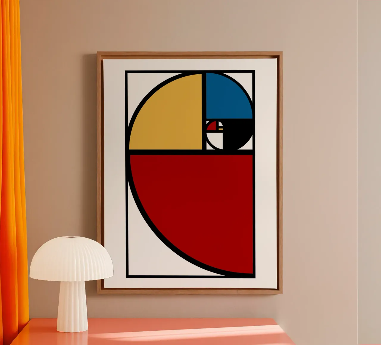 Gulden Snede Fibonacci canvas met Baklijst van Mariel Toigo