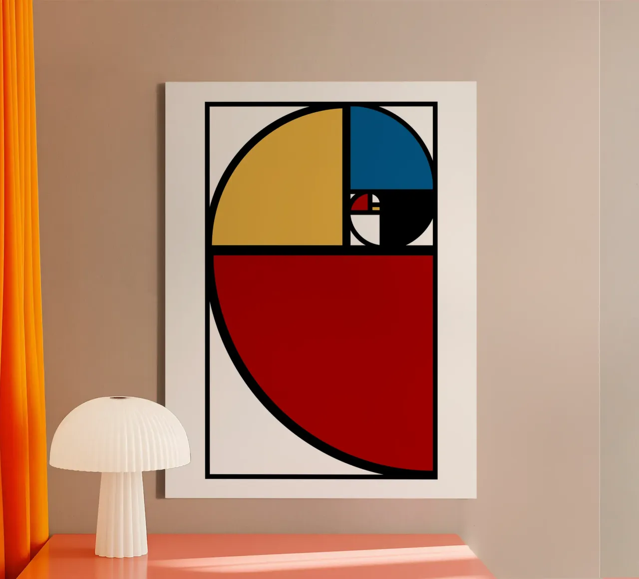 Gulden Snede Fibonacci canvas met Baklijst van Mariel Toigo