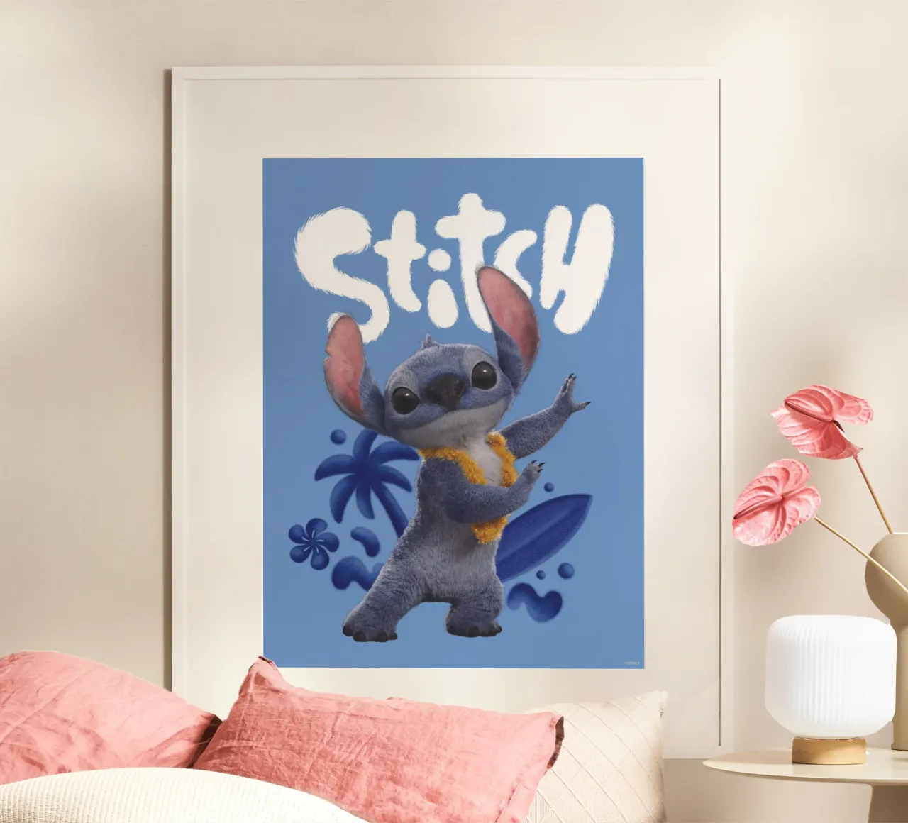 Stitch aloha II poster con telaio in alluminio da Stitch