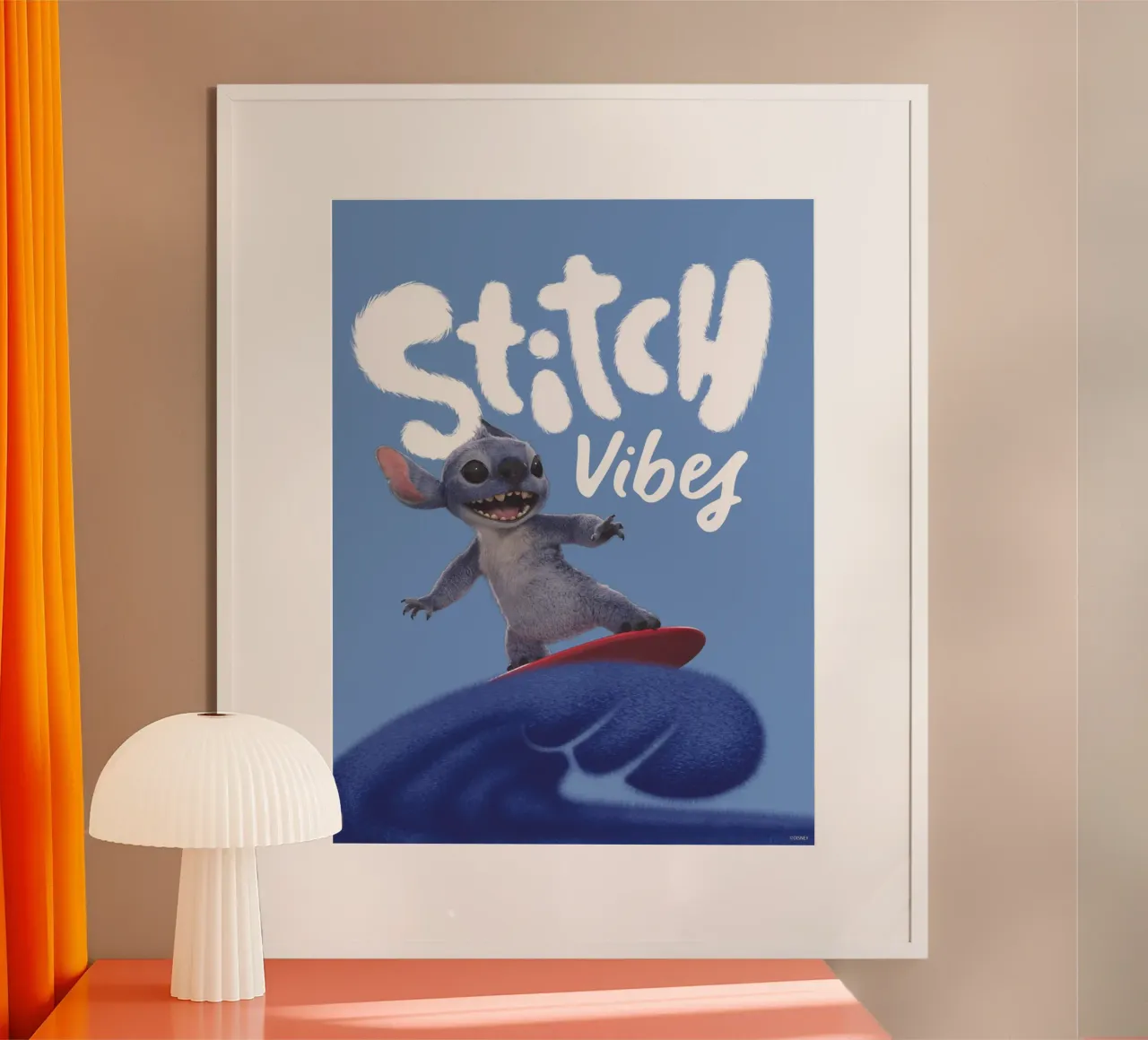 Stitch VIBES - blau Poster mit Aluminium Rahmen von Stitch