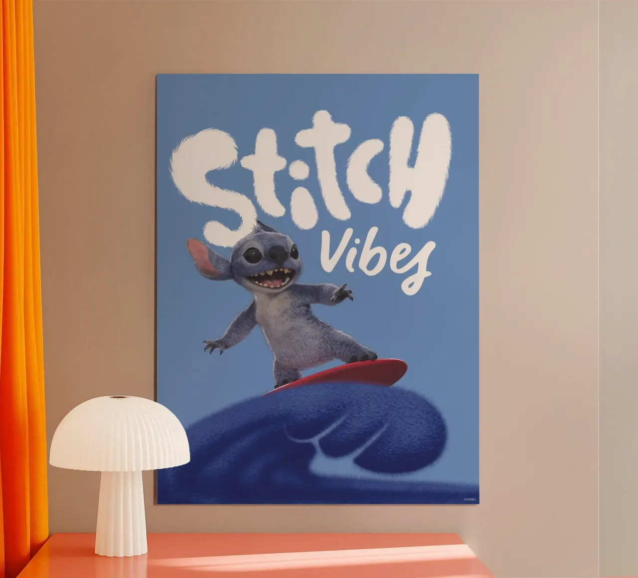 Stitch VIBES - blau poster con telaio in alluminio da Stitch