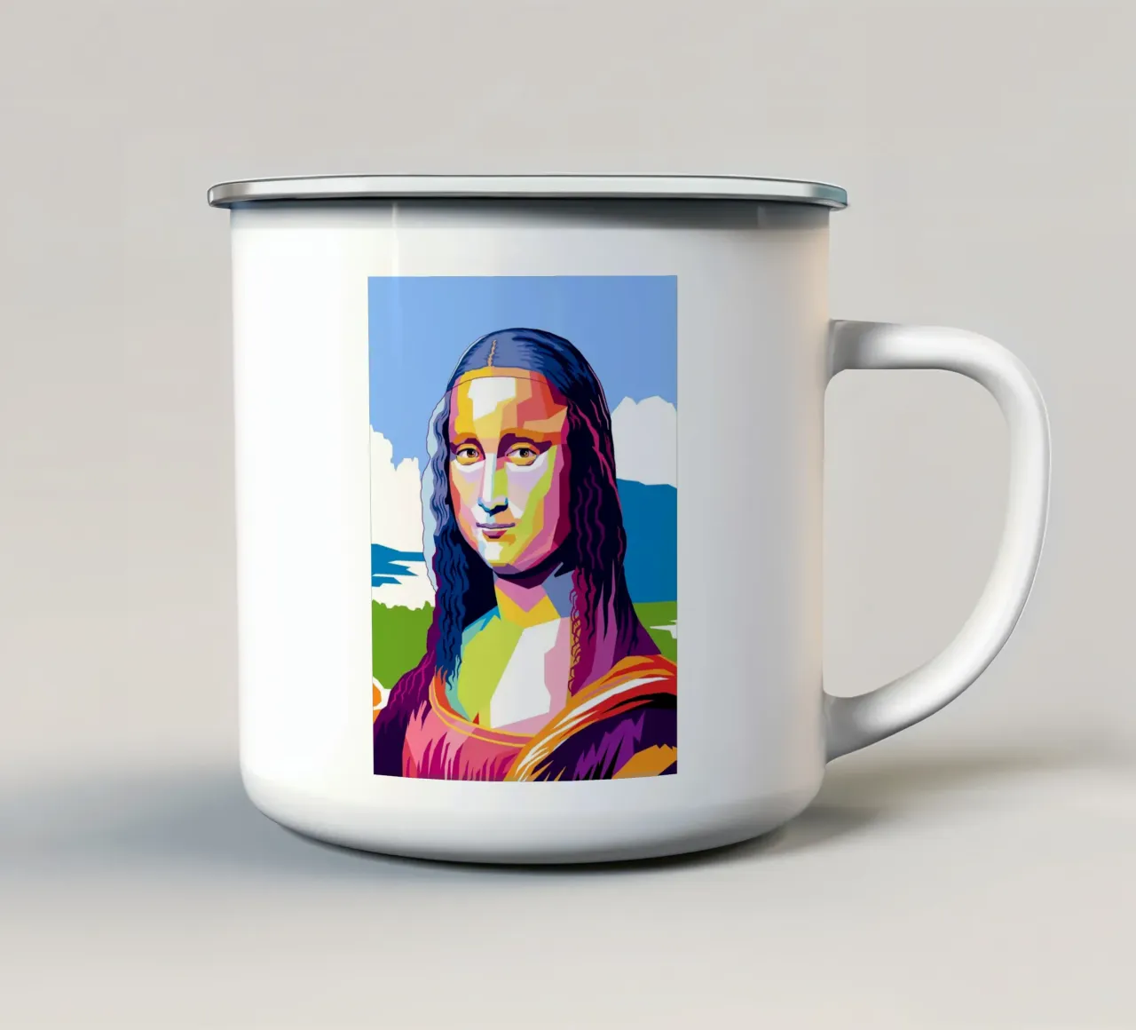 Monna Lisa Pop tazza in smalto da Mariel Toigo
