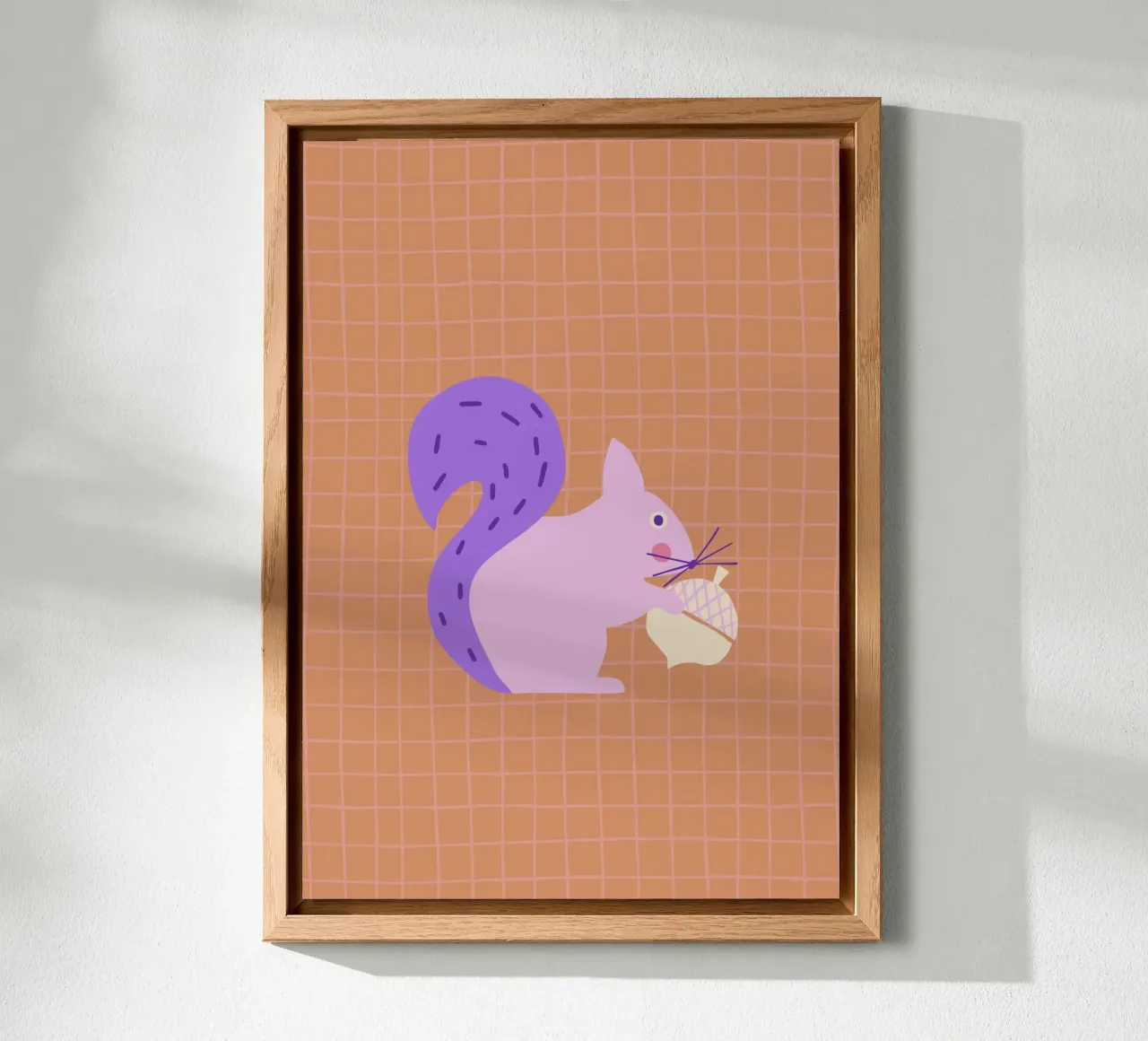 Autumn squirrel with checked pattern alu-dibond by Carolin Vonhoff