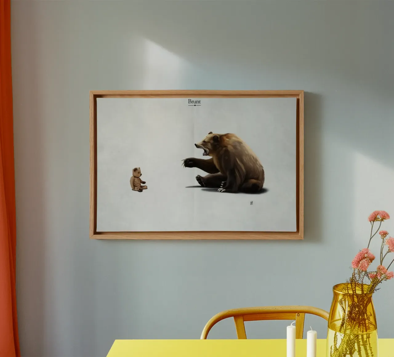 Brunt (Titled) tela con Cornice a cassetta da Rob Art | Illustration