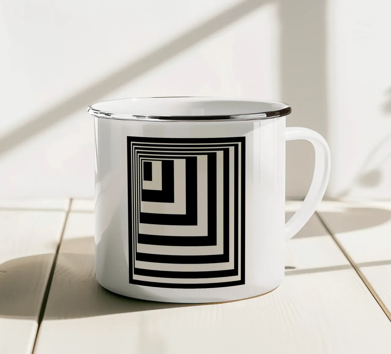 Illusione tazza in smalto da Mariel Toigo