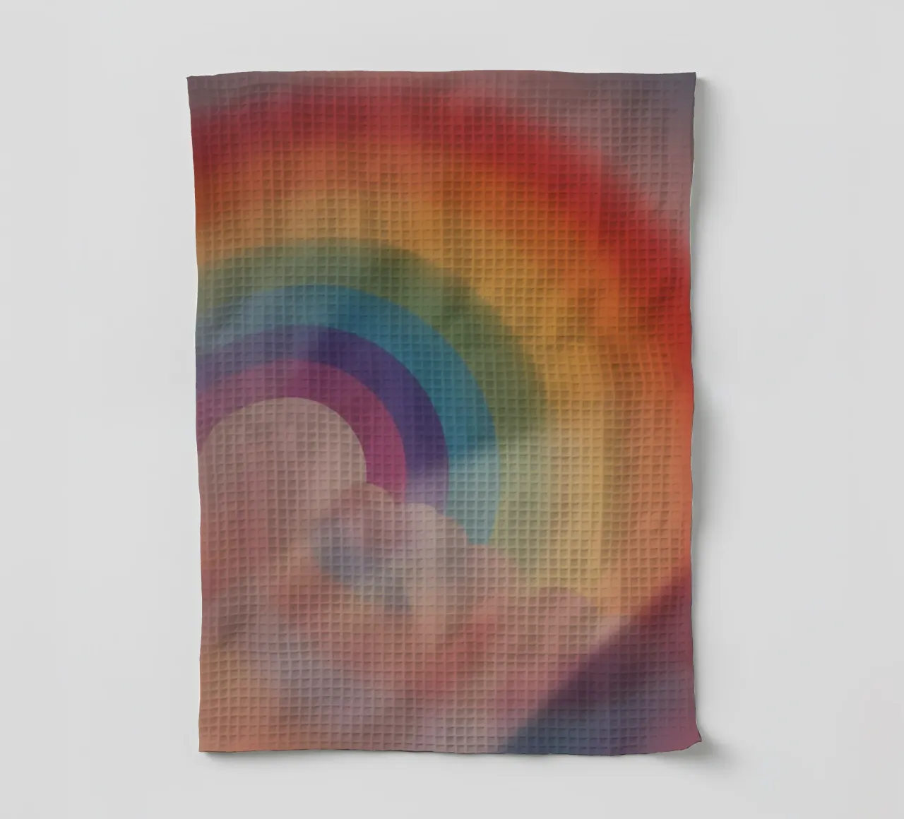 Arcobaleno sfocato e forme di nuvole canovaccio da cucina da DesignDoodle