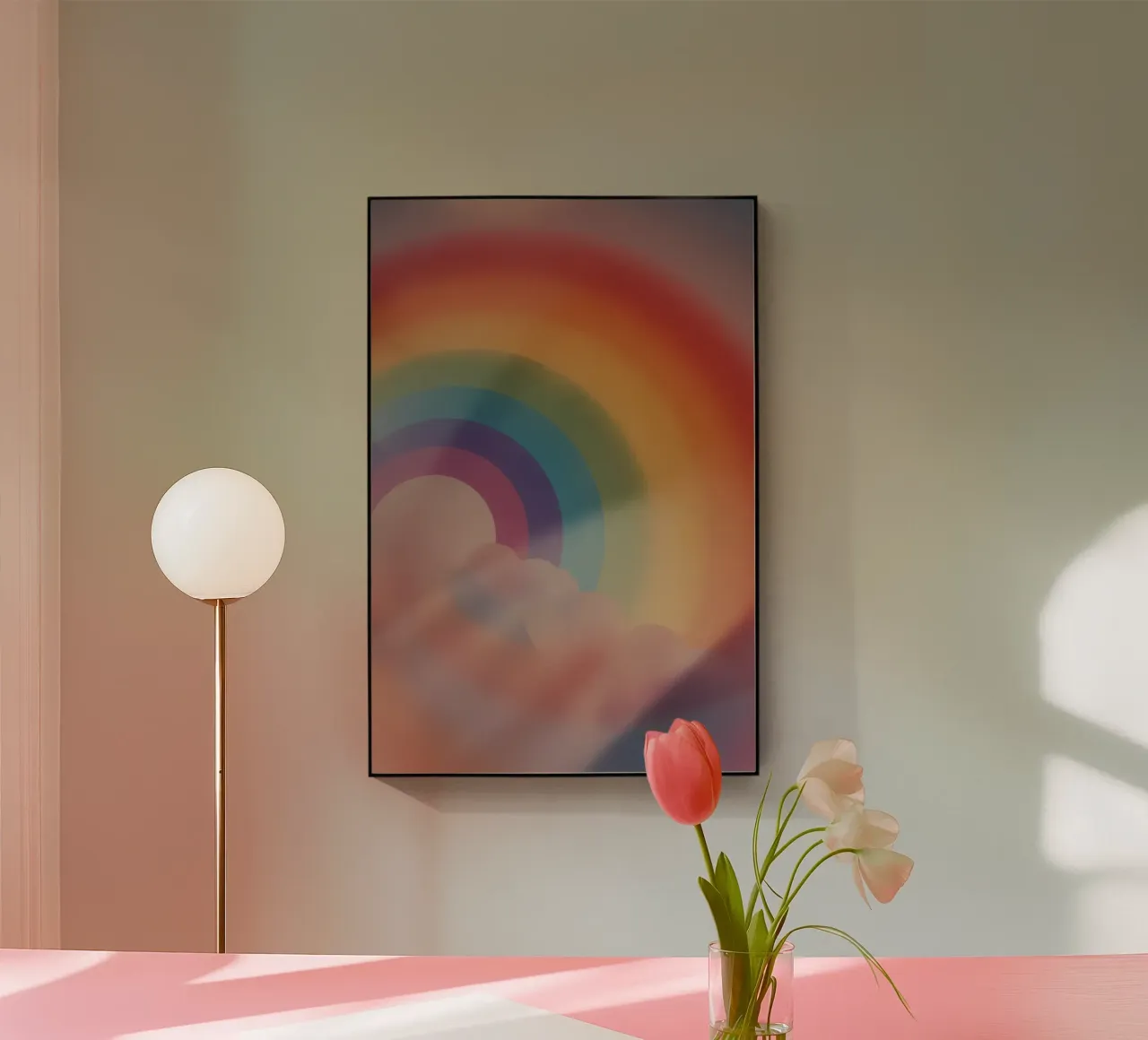 Arcobaleno sfocato e forme di nuvole plexiglass da DesignDoodle