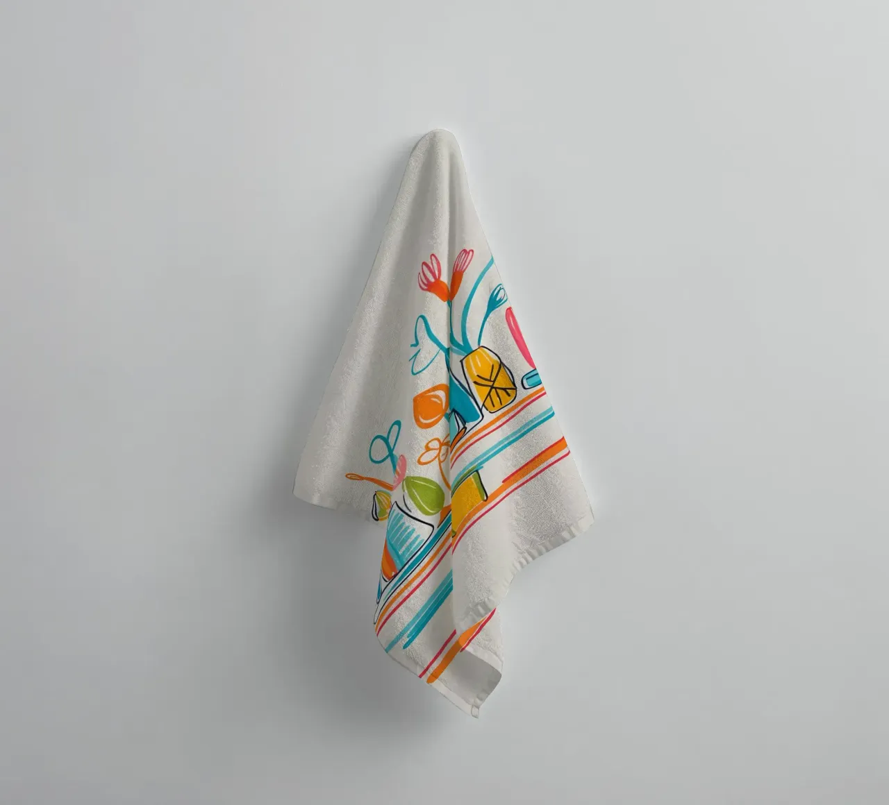 flat drawing features towel by Botanical Gallery