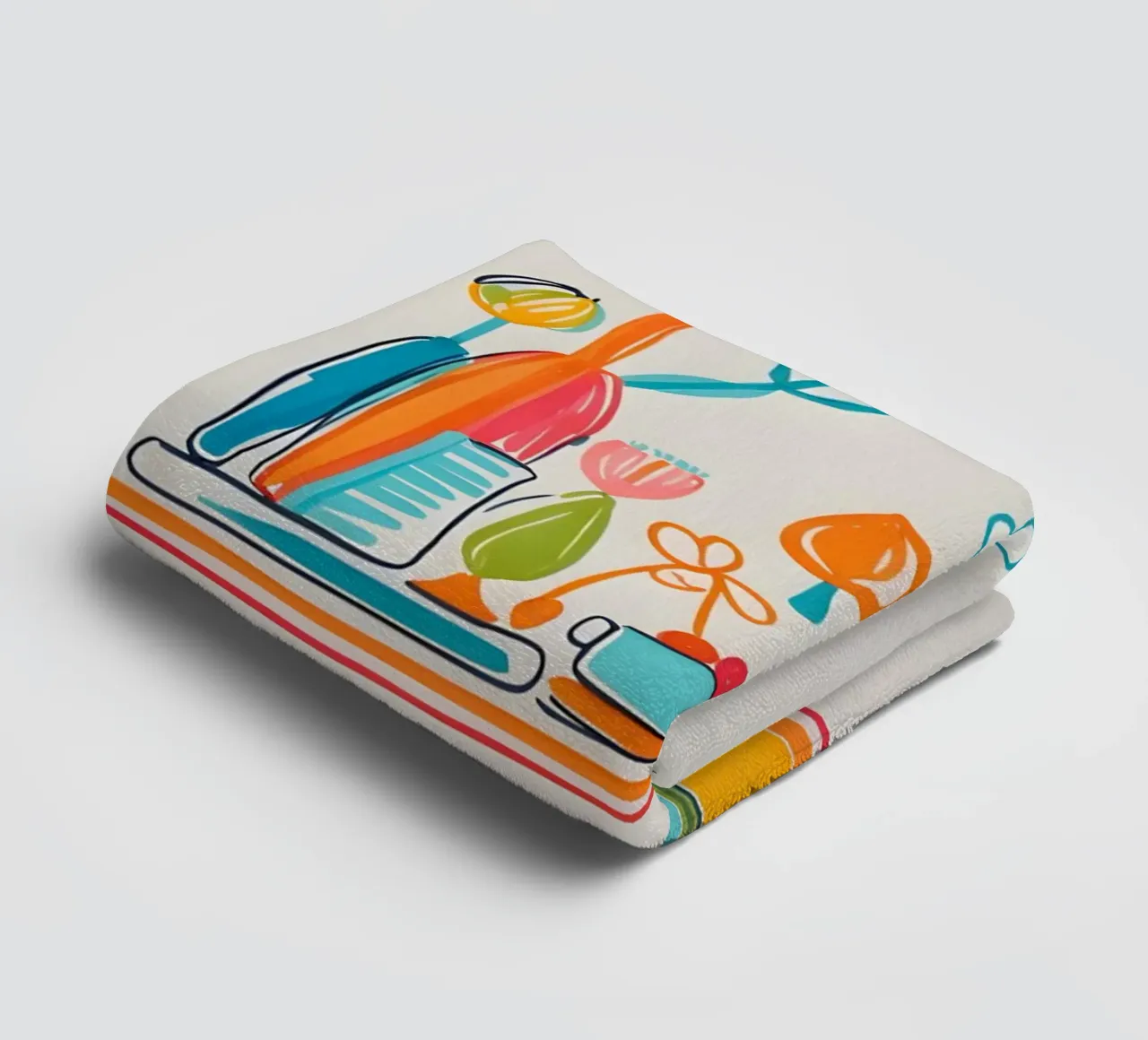 flat drawing features towel by Botanical Gallery