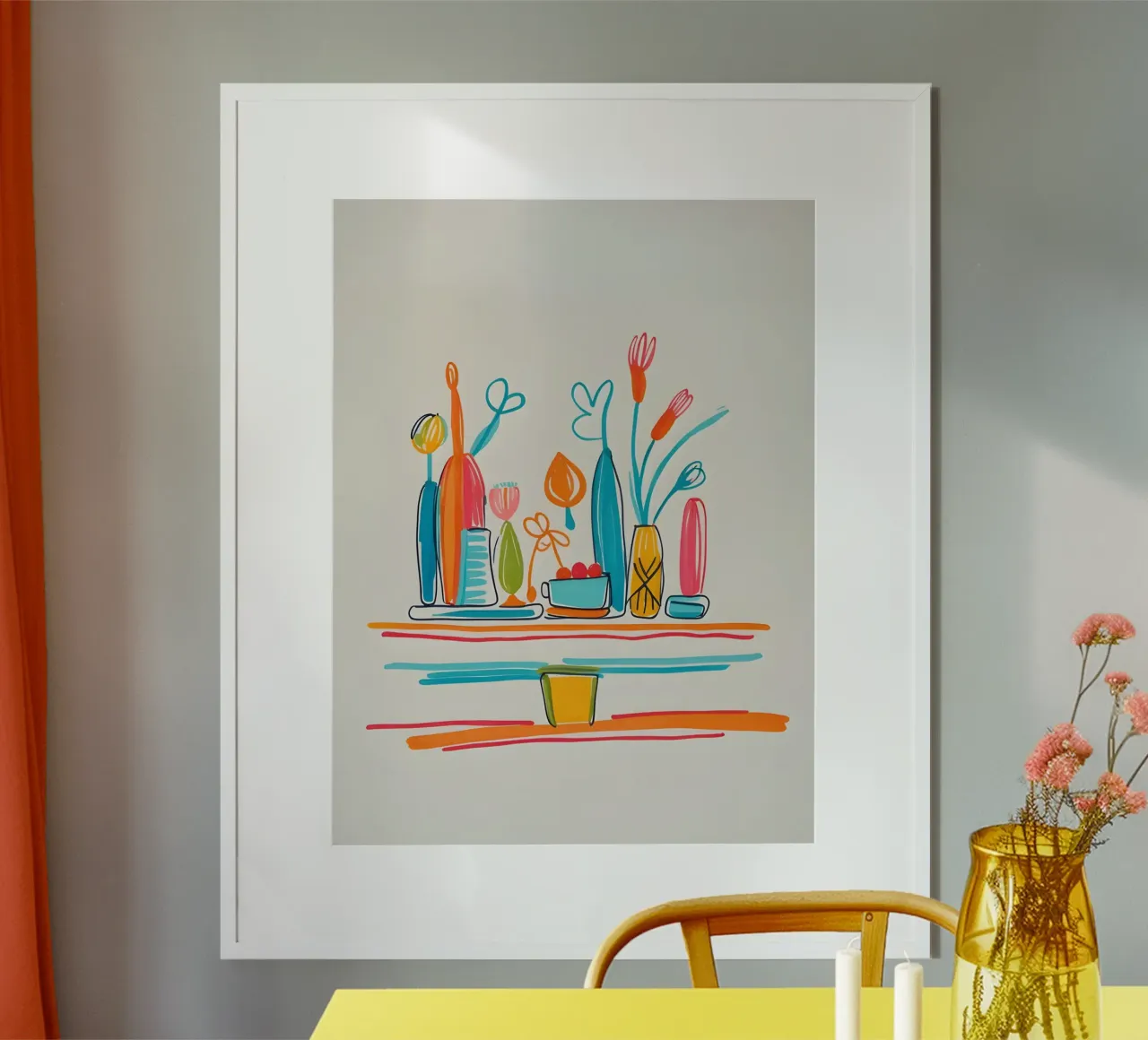 Caratteristiche del disegno piatto poster con telaio in alluminio da The Green Room