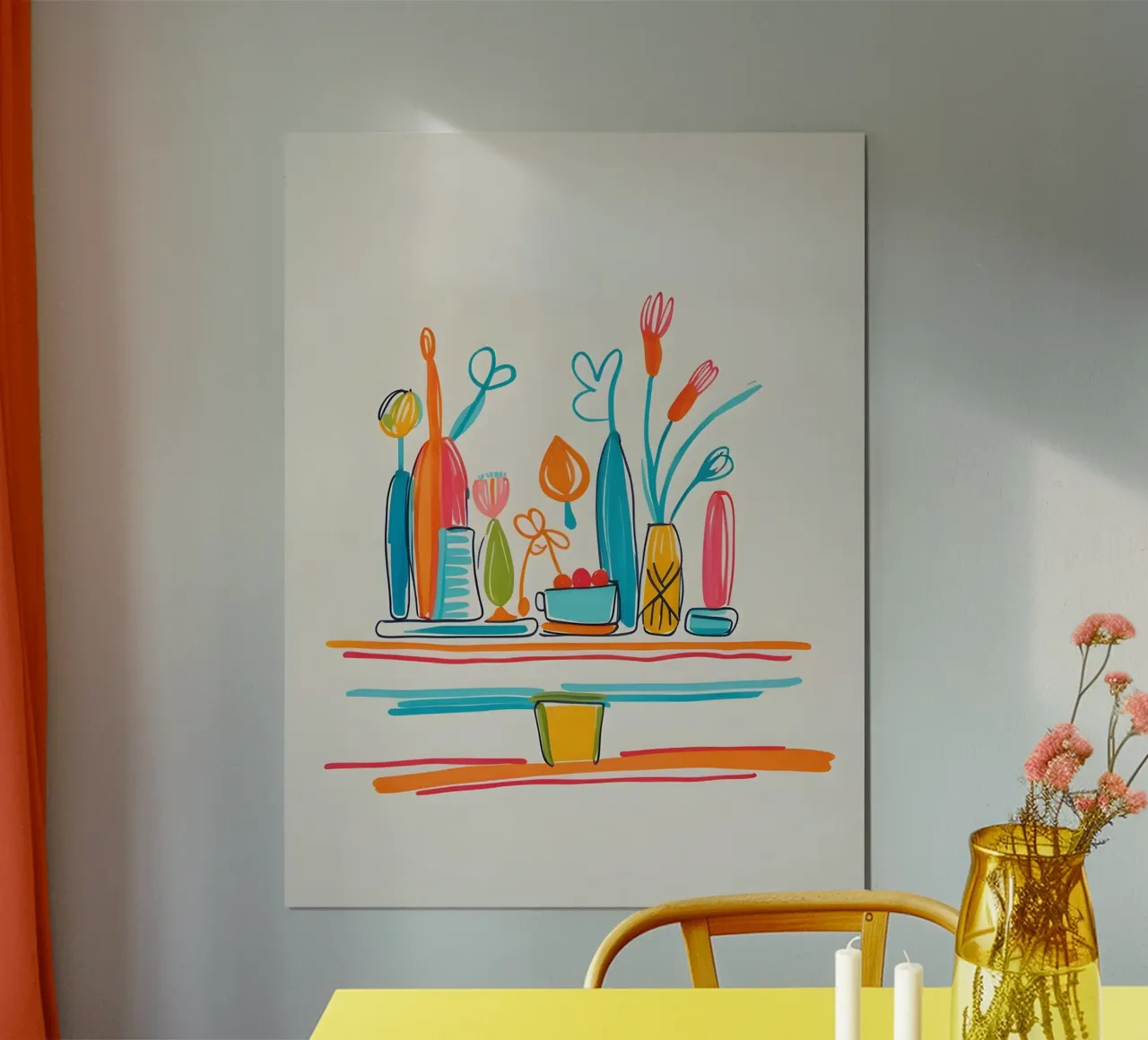 Caratteristiche del disegno piatto poster con telaio in alluminio da The Green Room