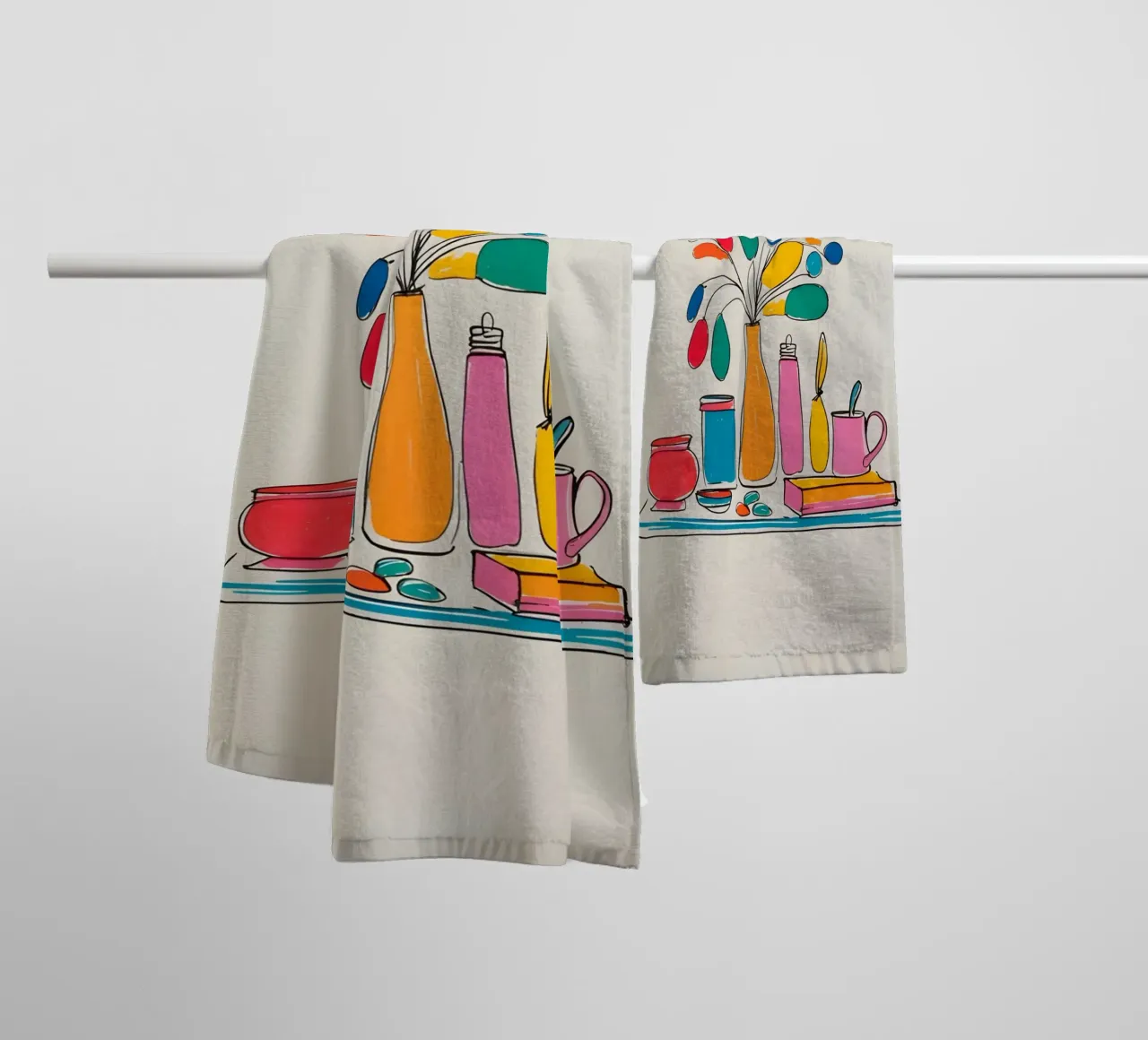 flat drawing features towel by Botanical Gallery