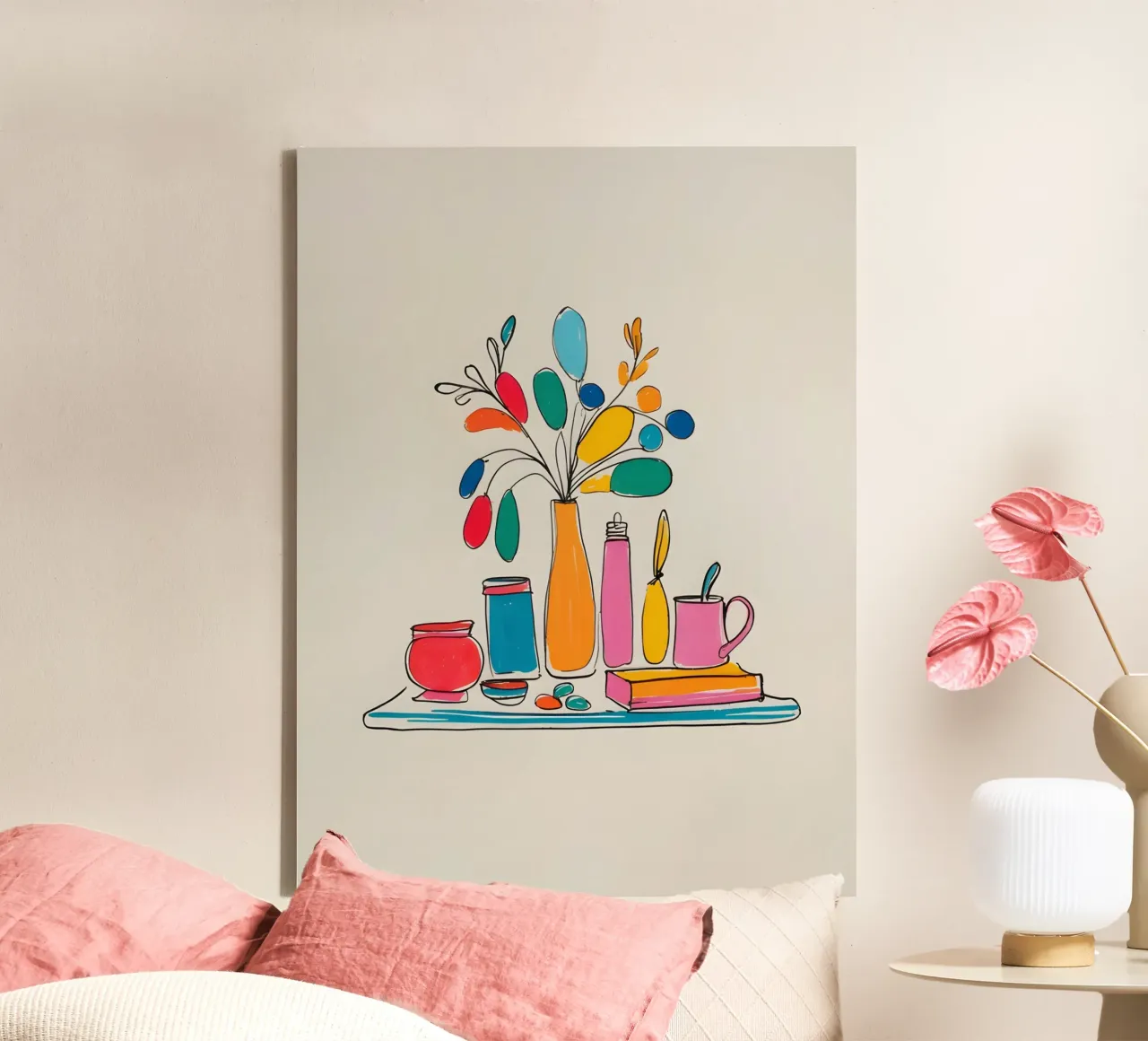 flat drawing features canvas with Floater frame by The Green Room