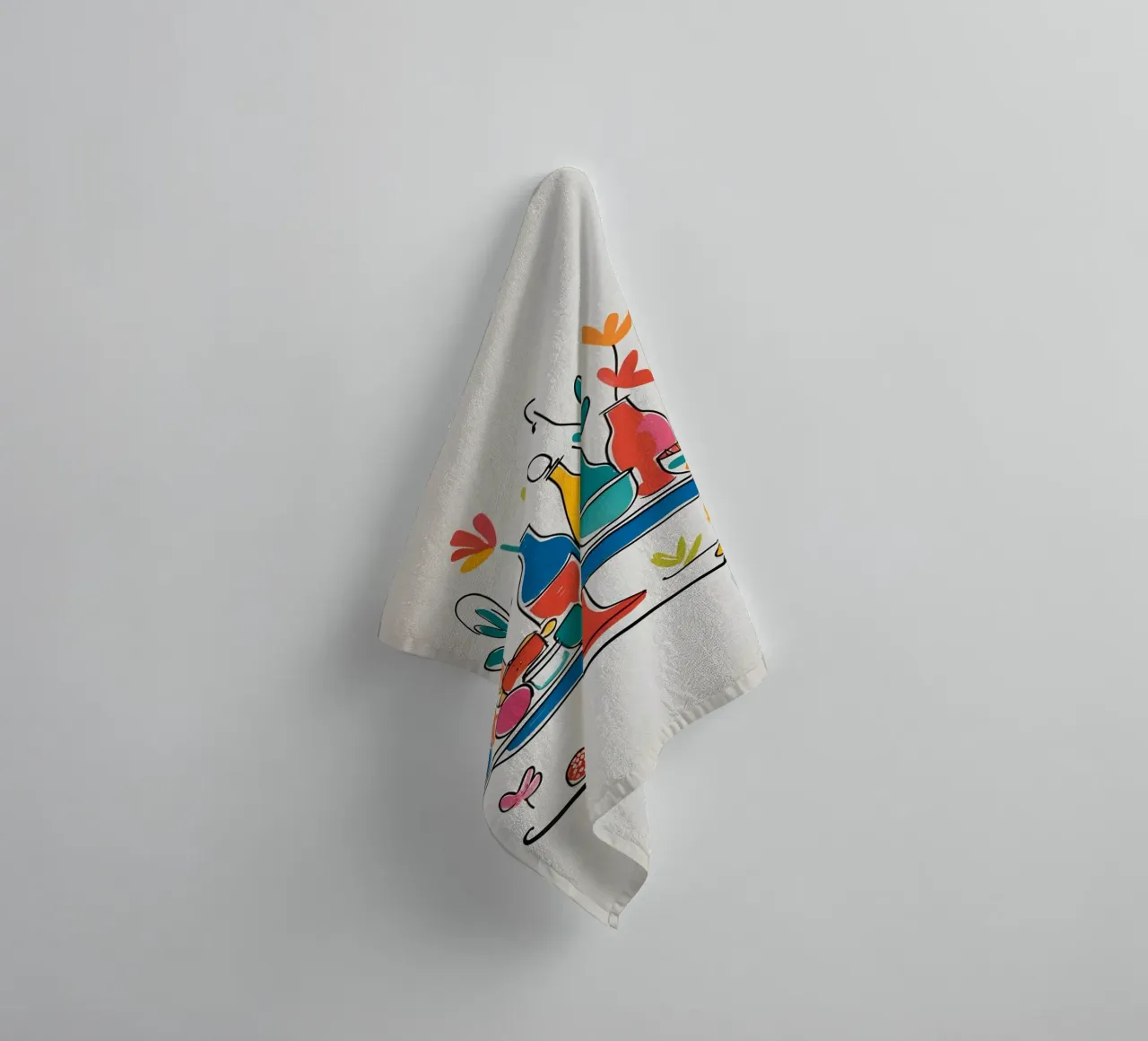 flat drawing features towel by Botanical Gallery