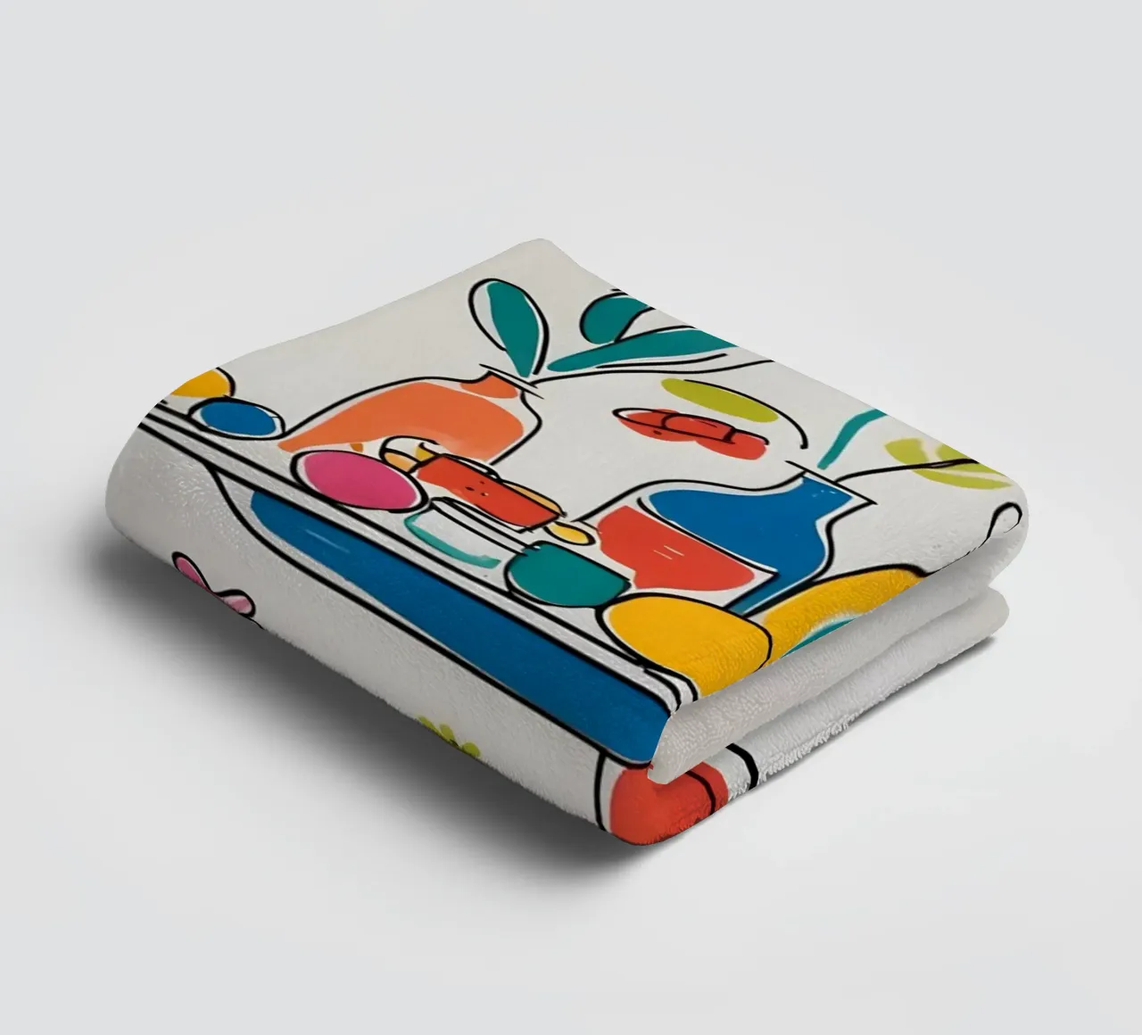flat drawing features towel by Botanical Gallery