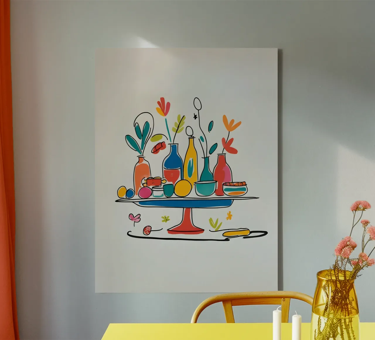 flat drawing features canvas with Floater frame by The Green Room