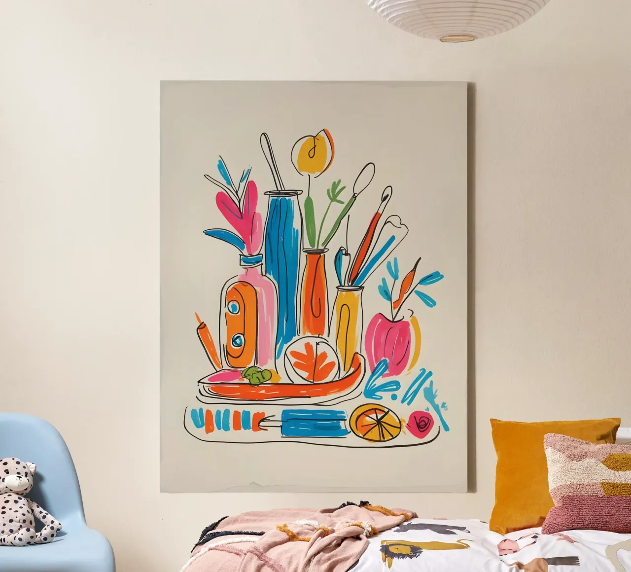 flat drawing features canvas with Floater frame by The Green Room