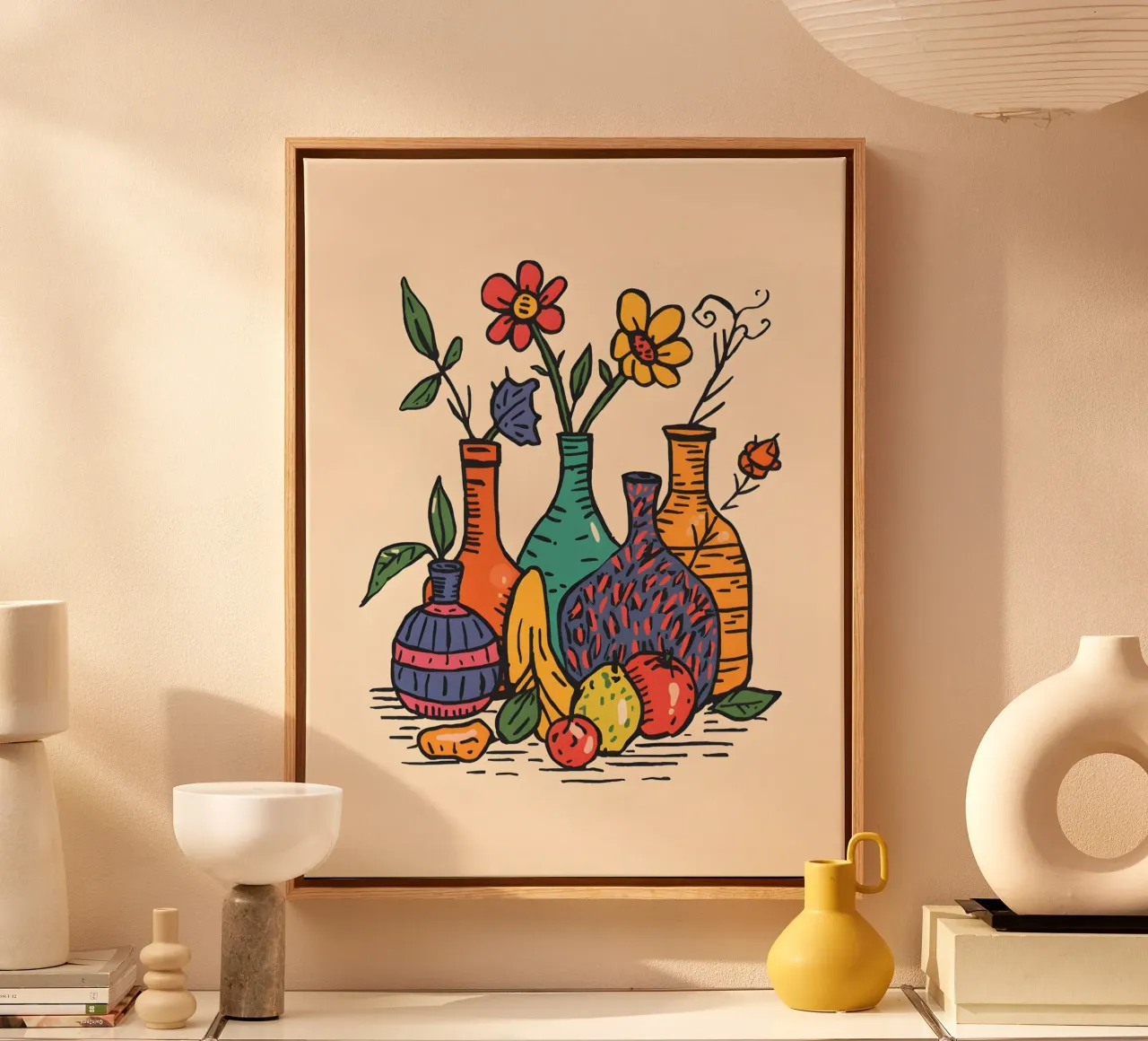 flat drawing features canvas with Floater frame by The Green Room
