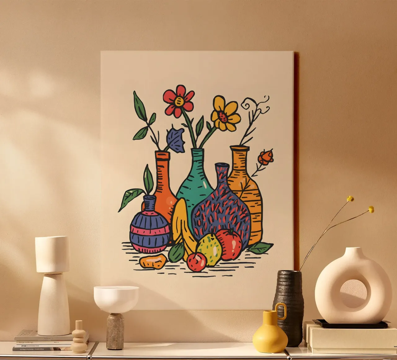 flat drawing features canvas with Floater frame by The Green Room