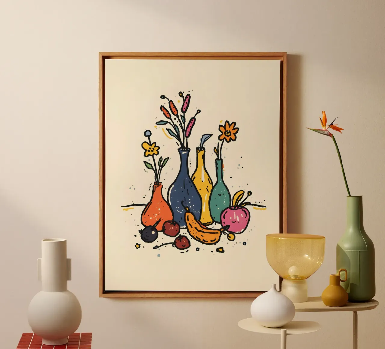 flat drawing features canvas with Floater frame by The Green Room