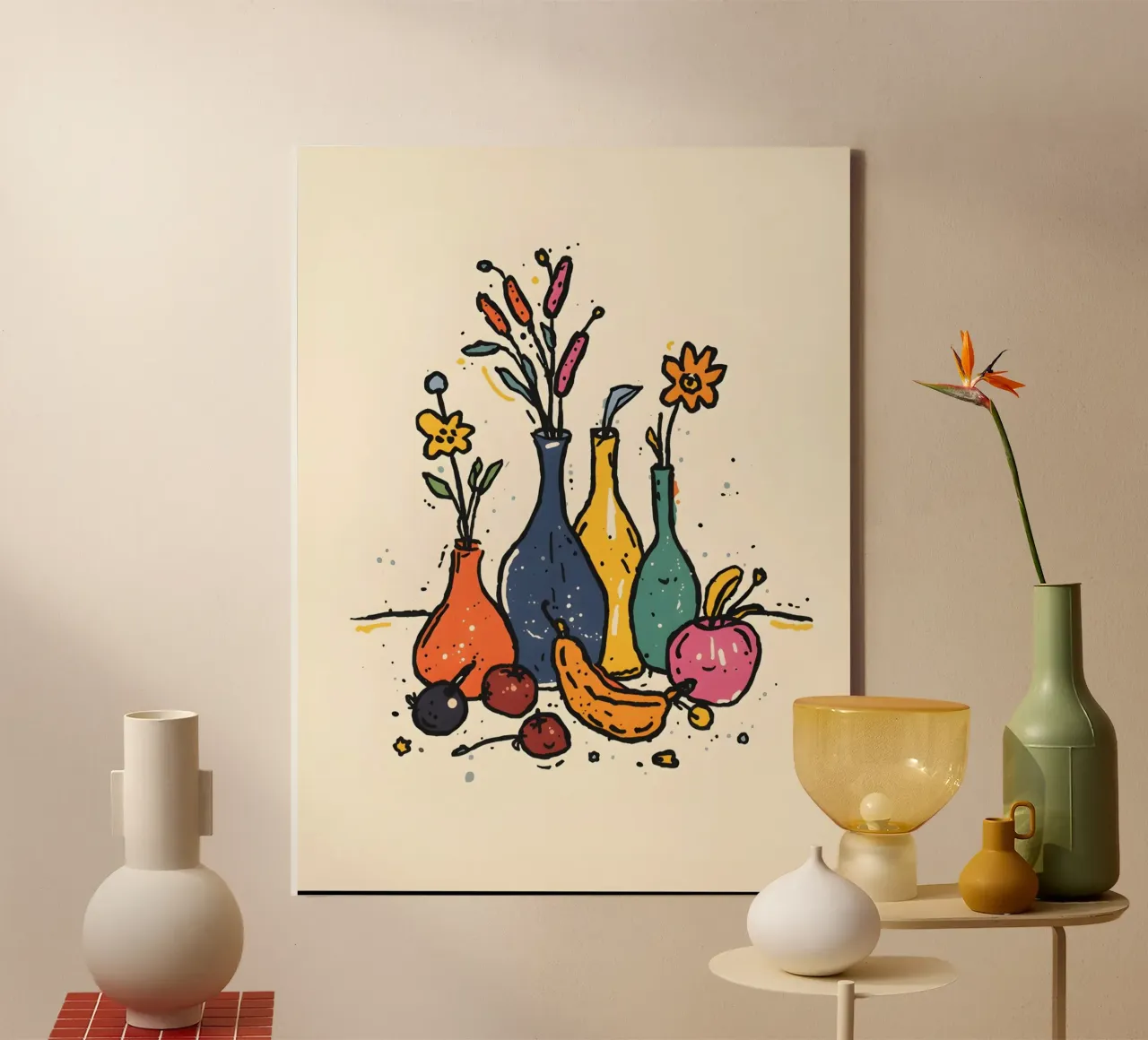 flat drawing features canvas with Floater frame by The Green Room