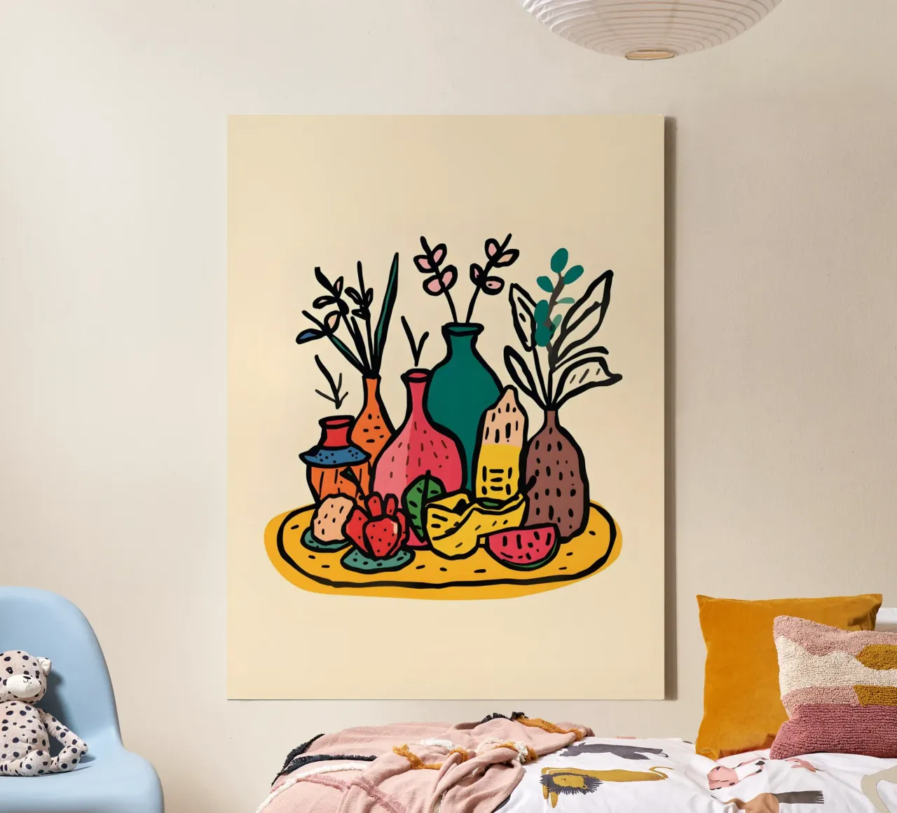 flat drawing features canvas with Floater frame by The Green Room