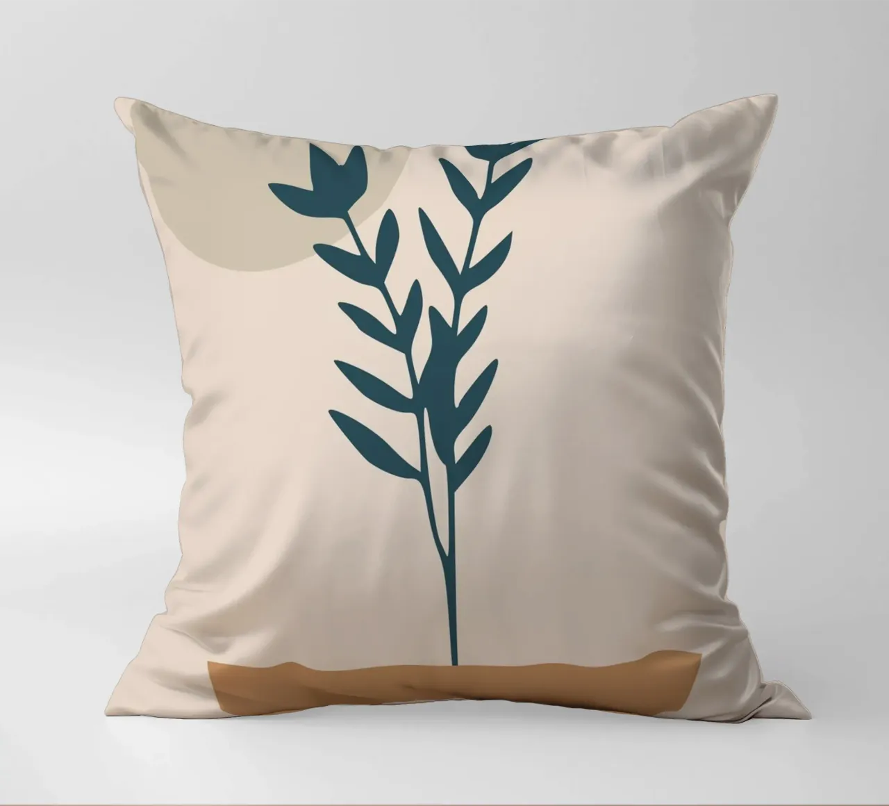 abstract silhouette of branch with leaves cuscino da vintageshop