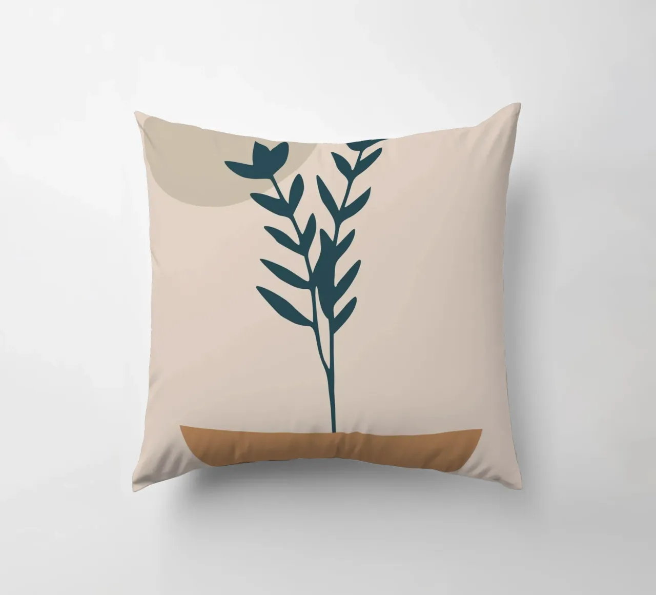 abstract silhouette of branch with leaves cuscino da vintageshop