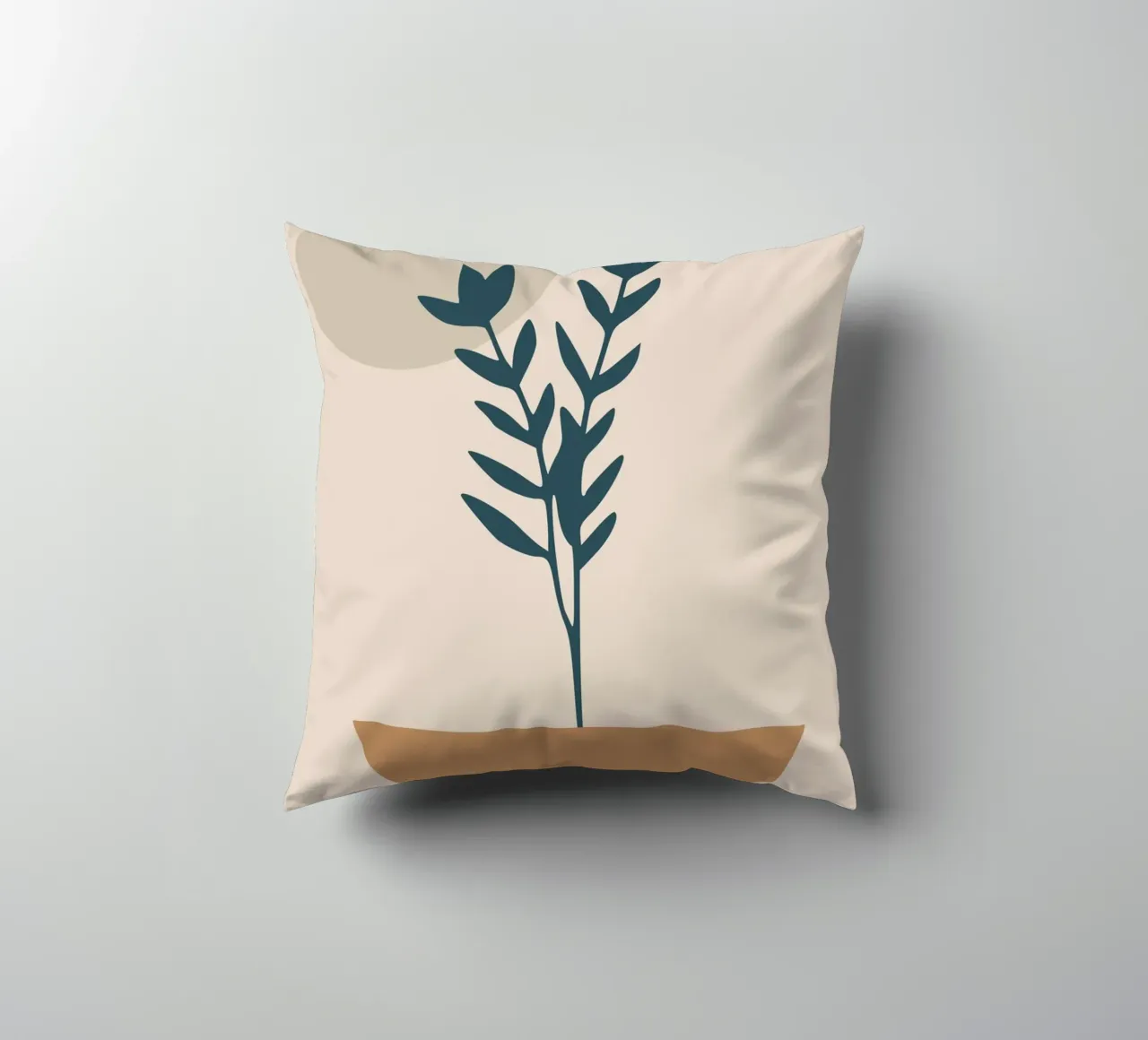abstract silhouette of branch with leaves cuscino da vintageshop