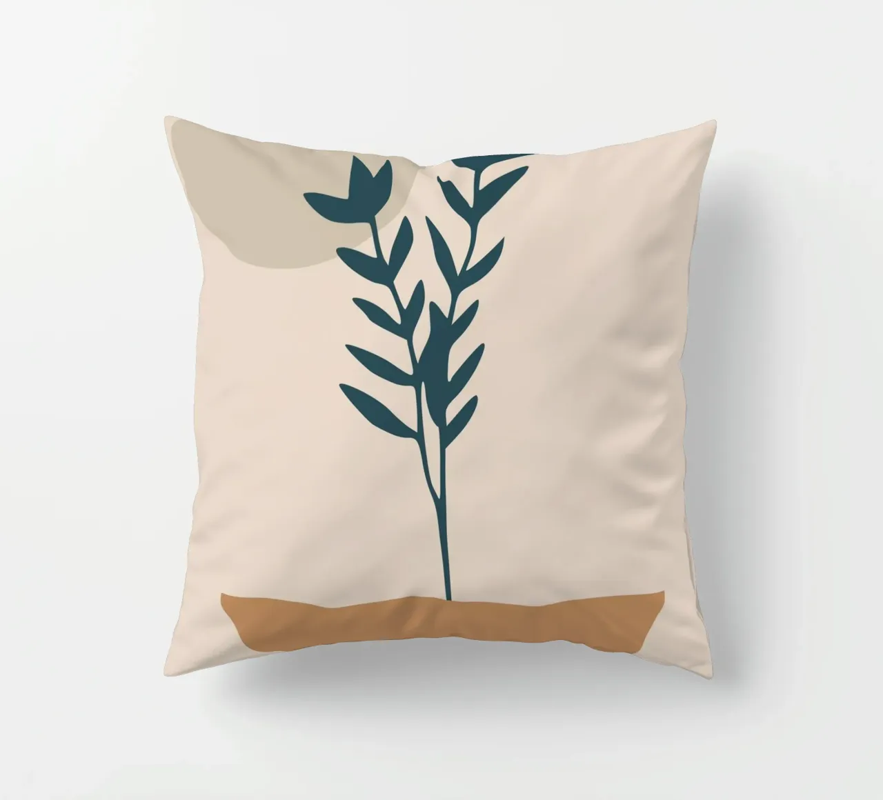 abstract silhouette of branch with leaves cuscino da vintageshop