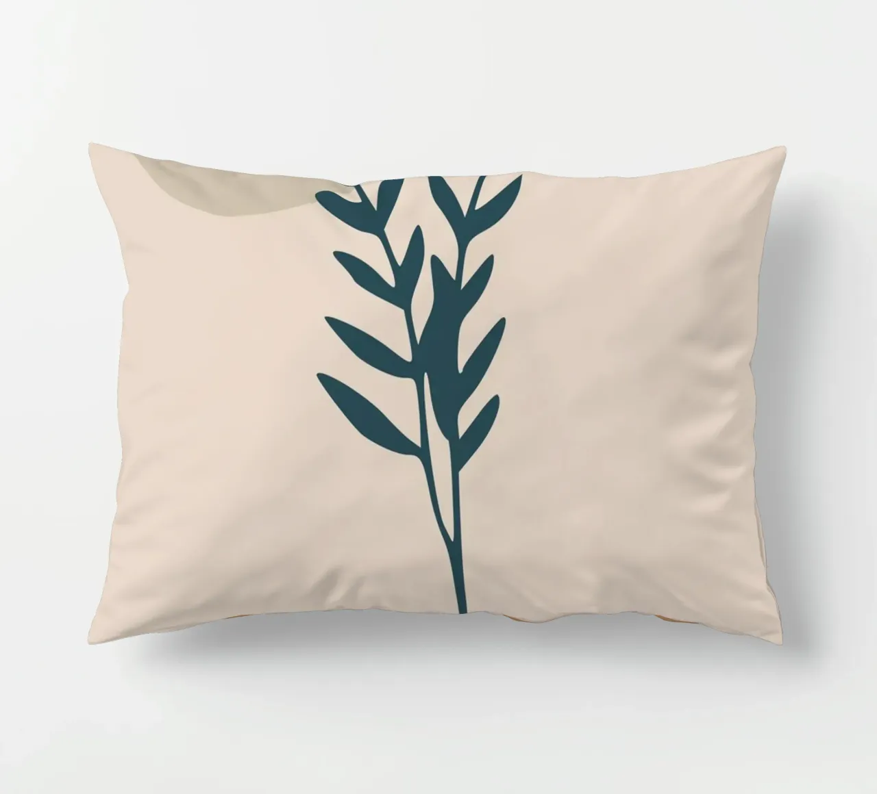 abstract silhouette of branch with leaves cuscino da vintageshop