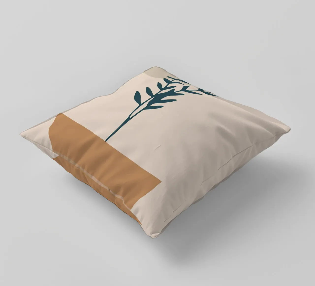 abstract silhouette of branch with leaves cuscino da vintageshop