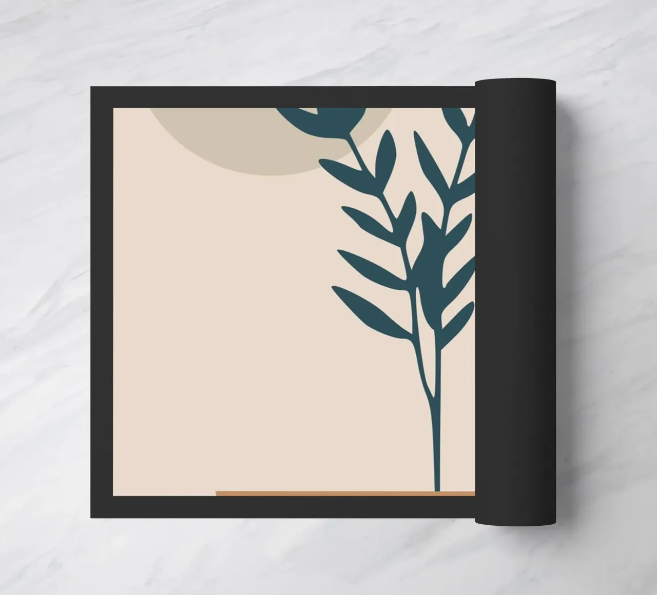 abstract silhouette of branch with leaves zerbino da vintageshop