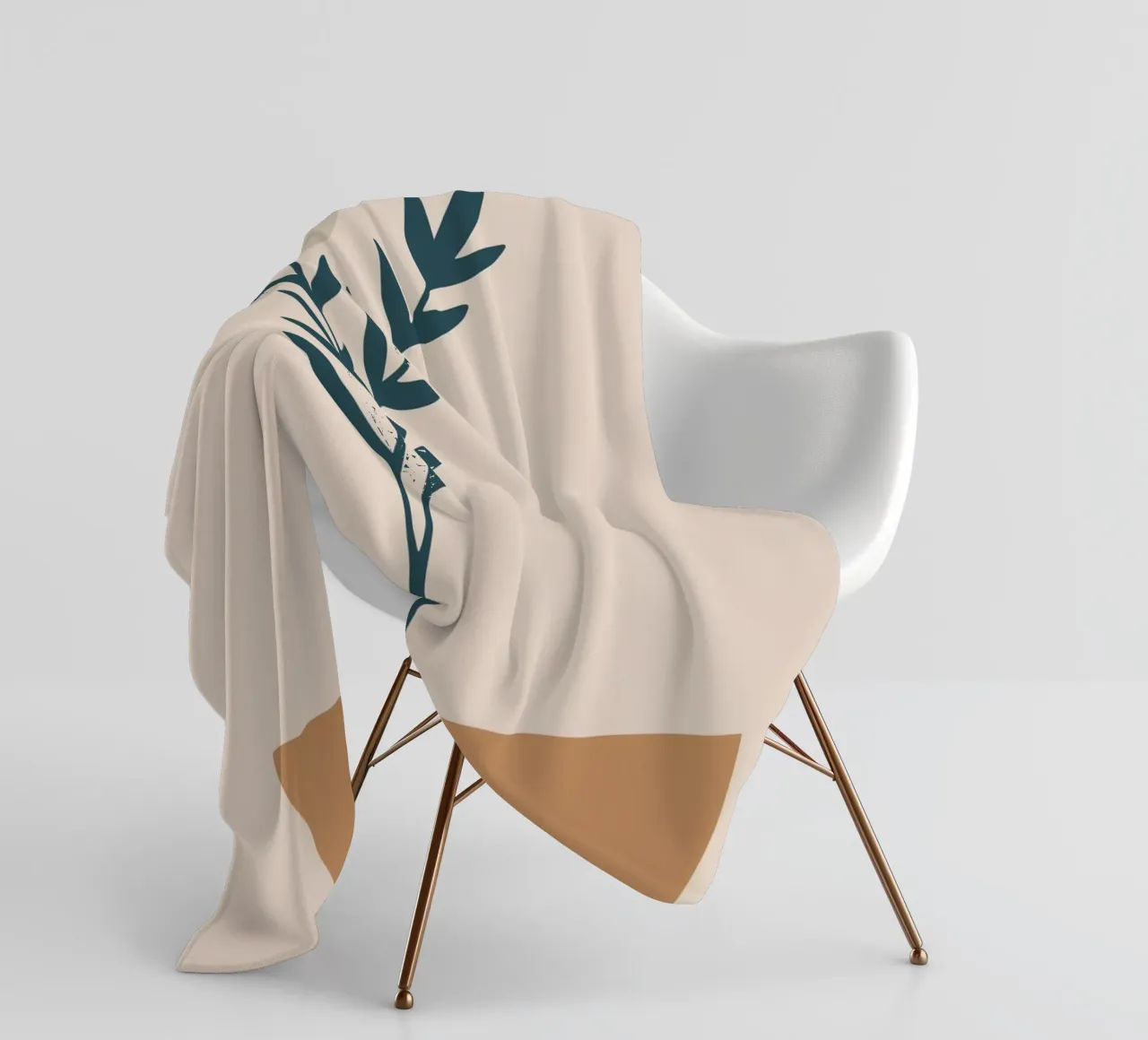 abstract silhouette of branch with leaves coperta in pile da vintageshop