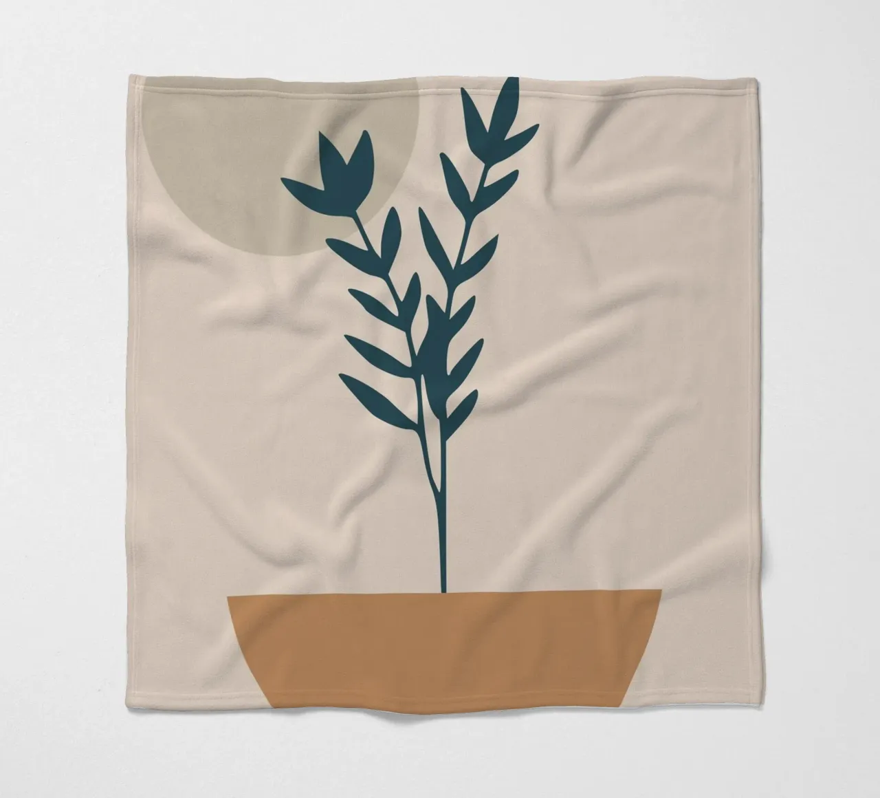 abstract silhouette of branch with leaves coperta in pile da vintageshop