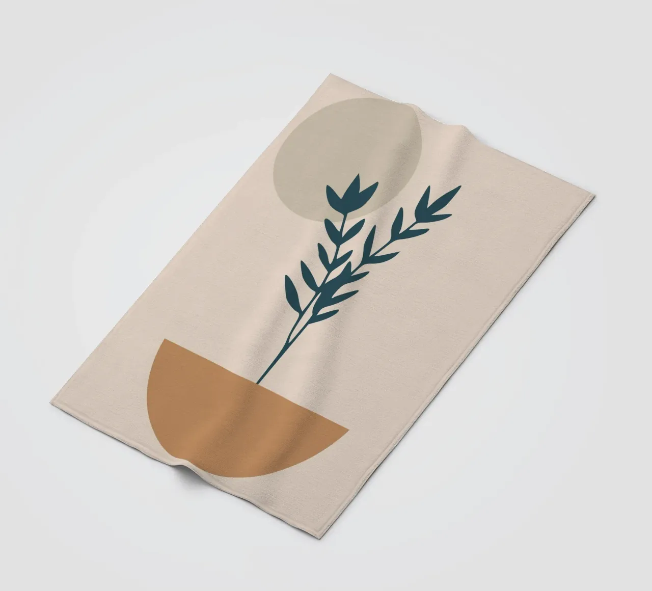 abstract silhouette of branch with leaves coperta in pile da vintageshop