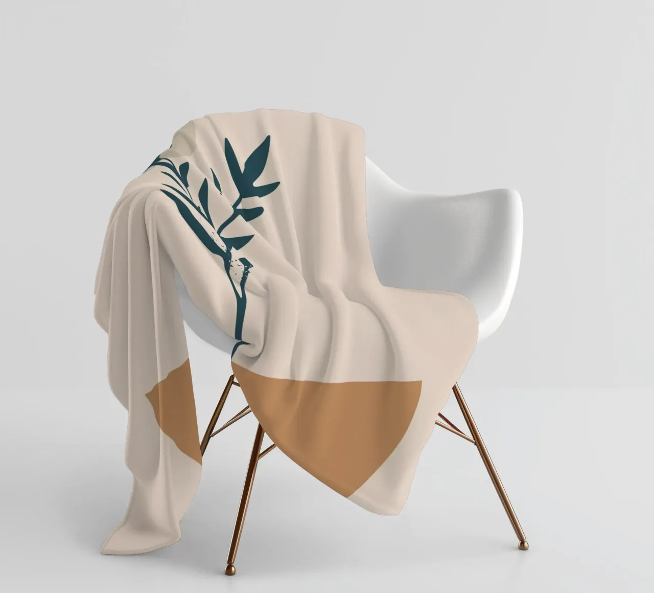 abstract silhouette of branch with leaves coperta in pile da vintageshop