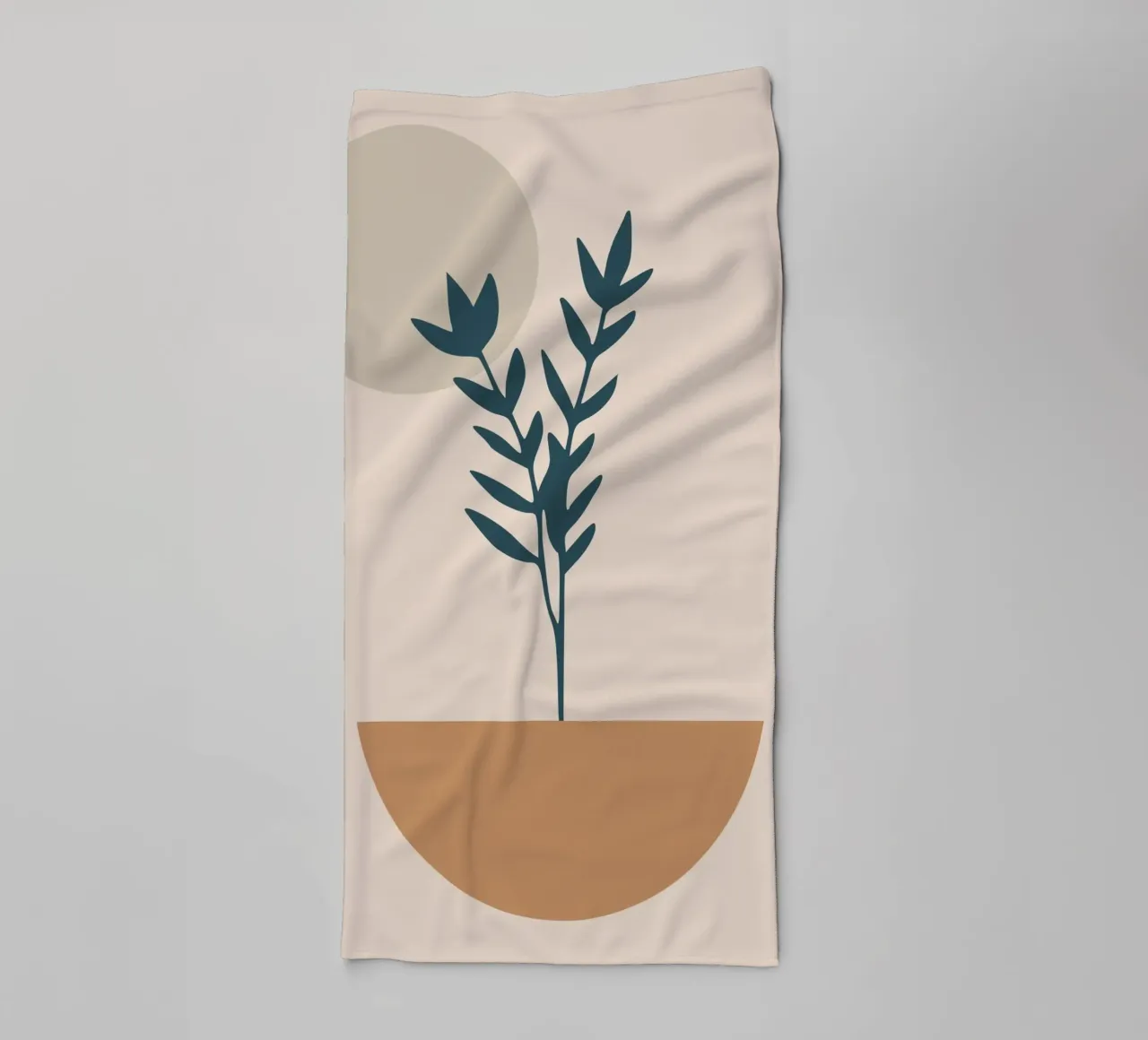 abstract silhouette of branch with leaves asciugamano da bagno da vintageshop