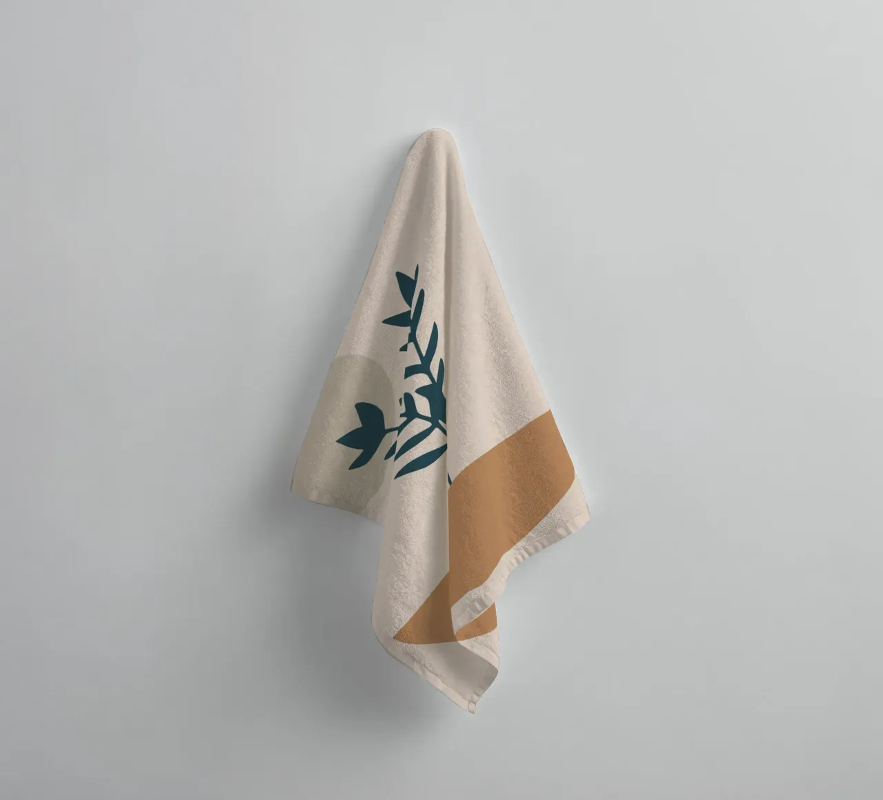 abstract silhouette of branch with leaves asciugamano da bagno da vintageshop