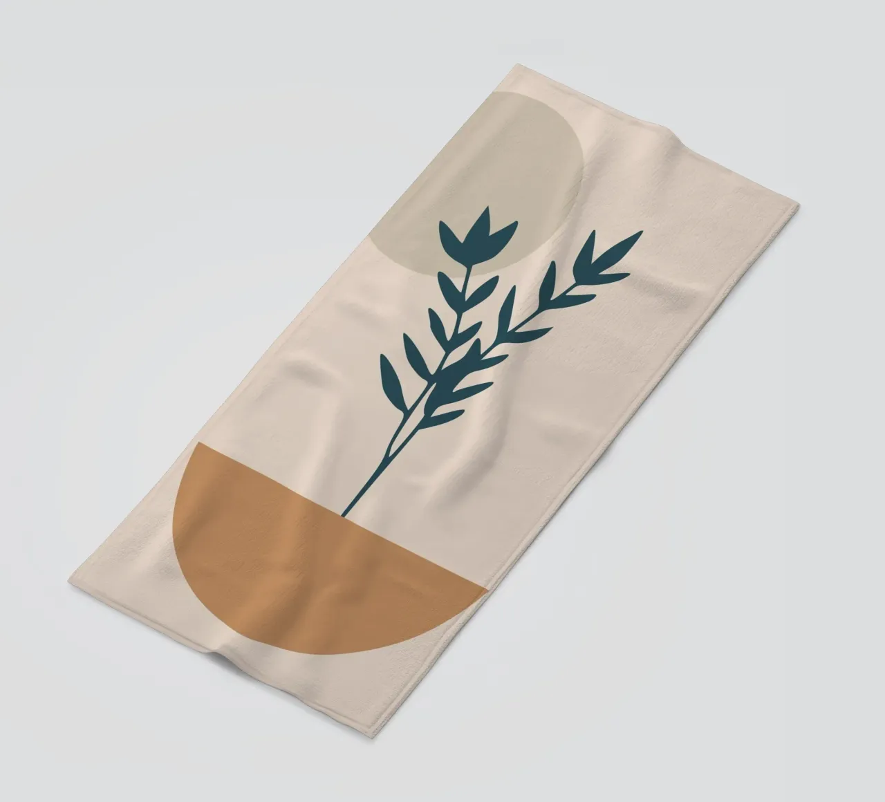 abstract silhouette of branch with leaves telo mare da vintageshop