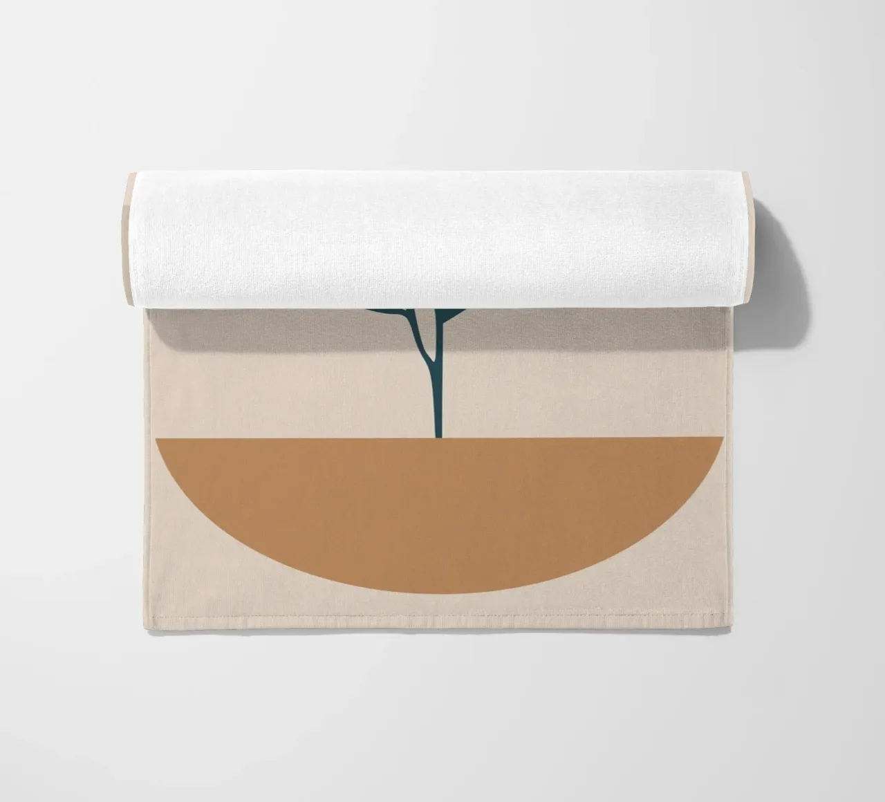 abstract silhouette of branch with leaves telo mare da vintageshop