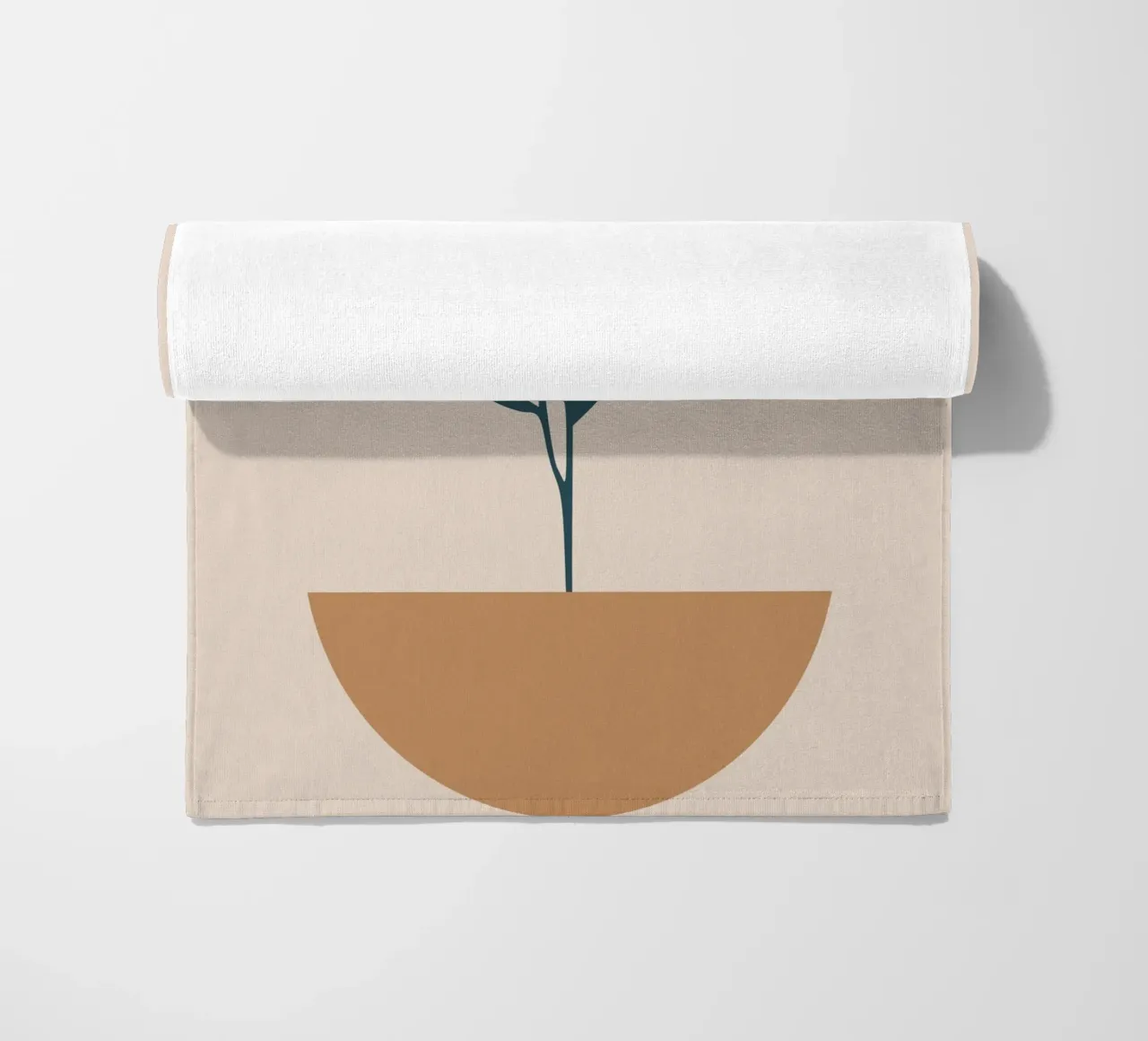 abstract silhouette of branch with leaves telo mare da vintageshop