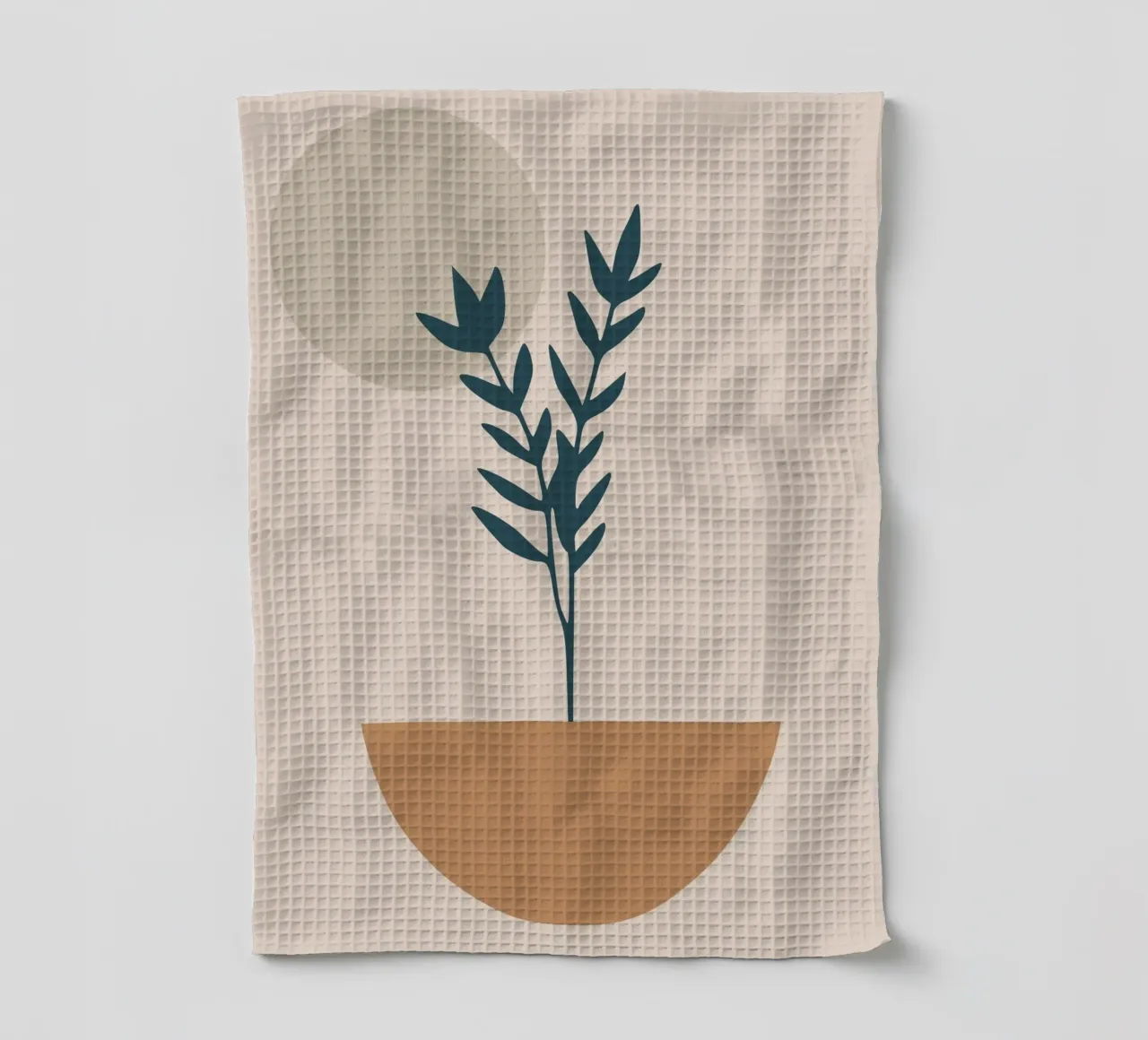 abstract silhouette of branch with leaves canovaccio da cucina da vintageshop