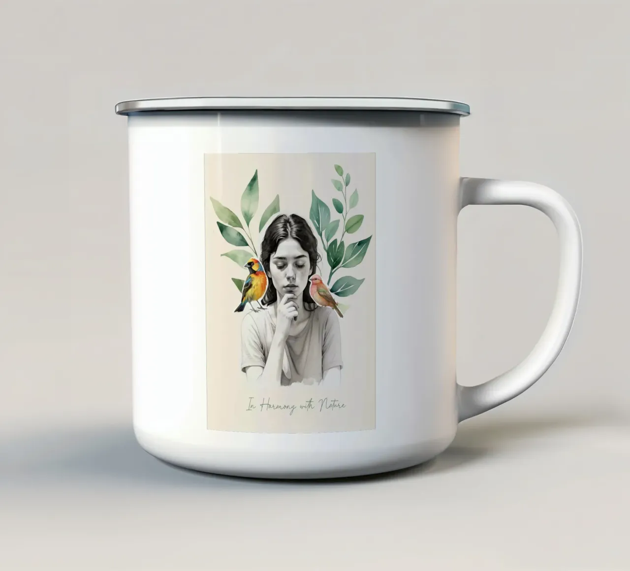 In Harmony with Nature tazza in smalto da Indigo Rain
